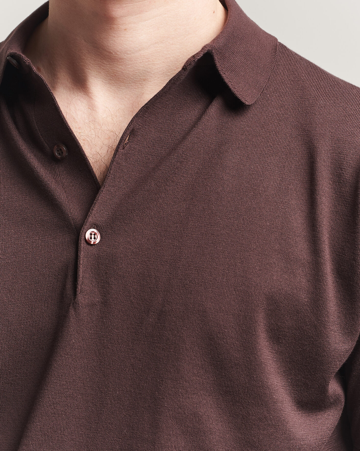 Hombres | Polos | John Smedley | Adrian Slim Fit Sea Island Cotton Polo Raisin Brown