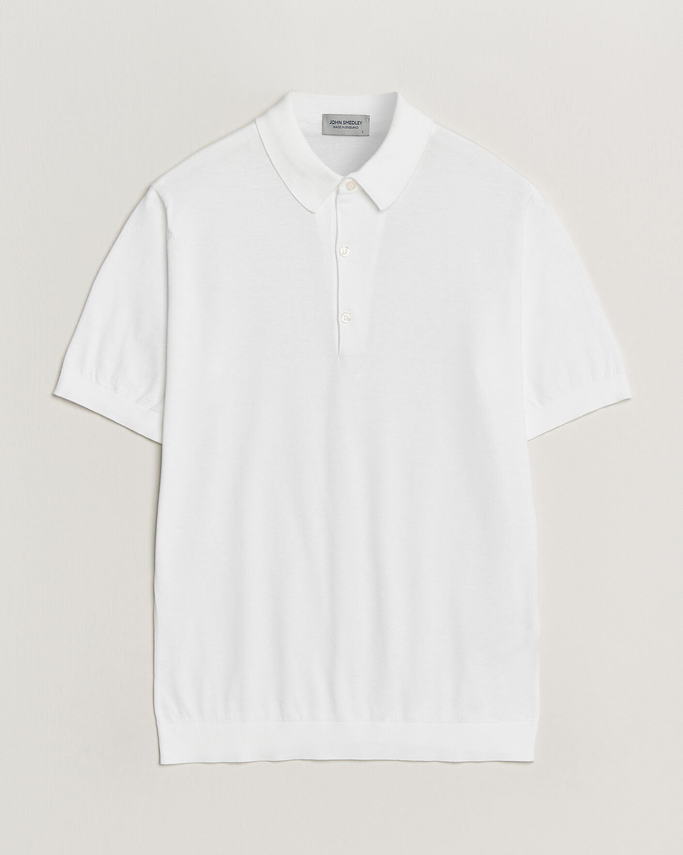 Hombres | Polos | John Smedley | Adrian Slim Fit Sea Island Cotton Polo White