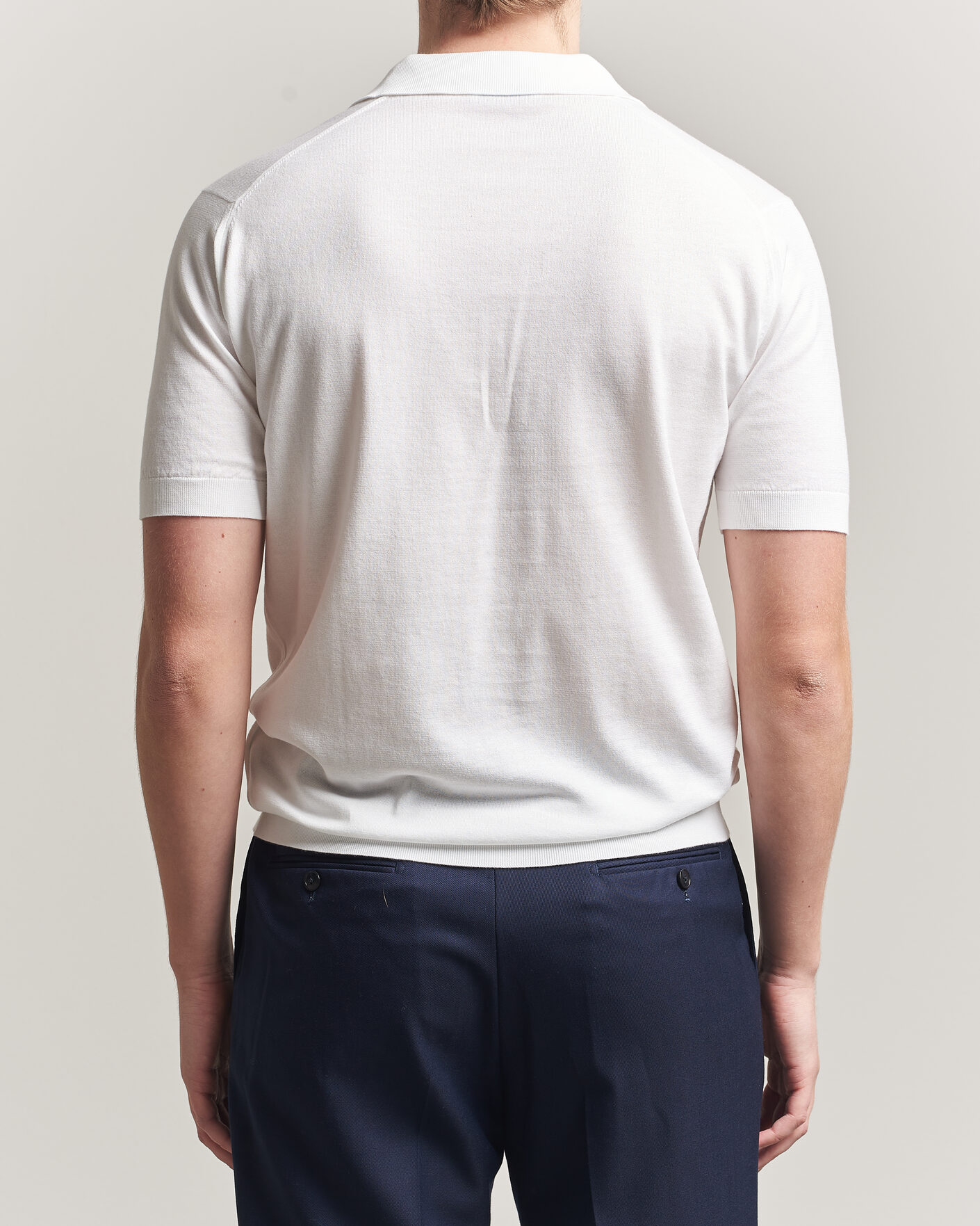 Hombres | Polos | John Smedley | Adrian Slim Fit Sea Island Cotton Polo White