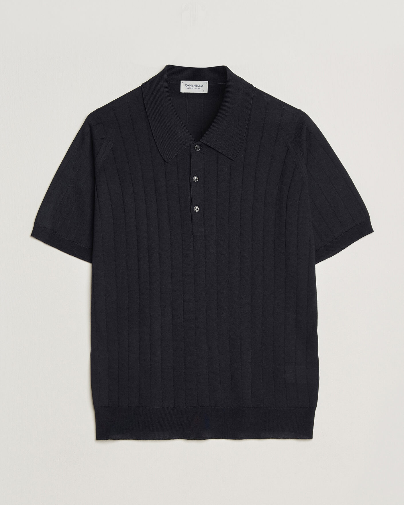 Hombres | Polos | John Smedley | Williams Merino/Cotton Knitted Polo Navy