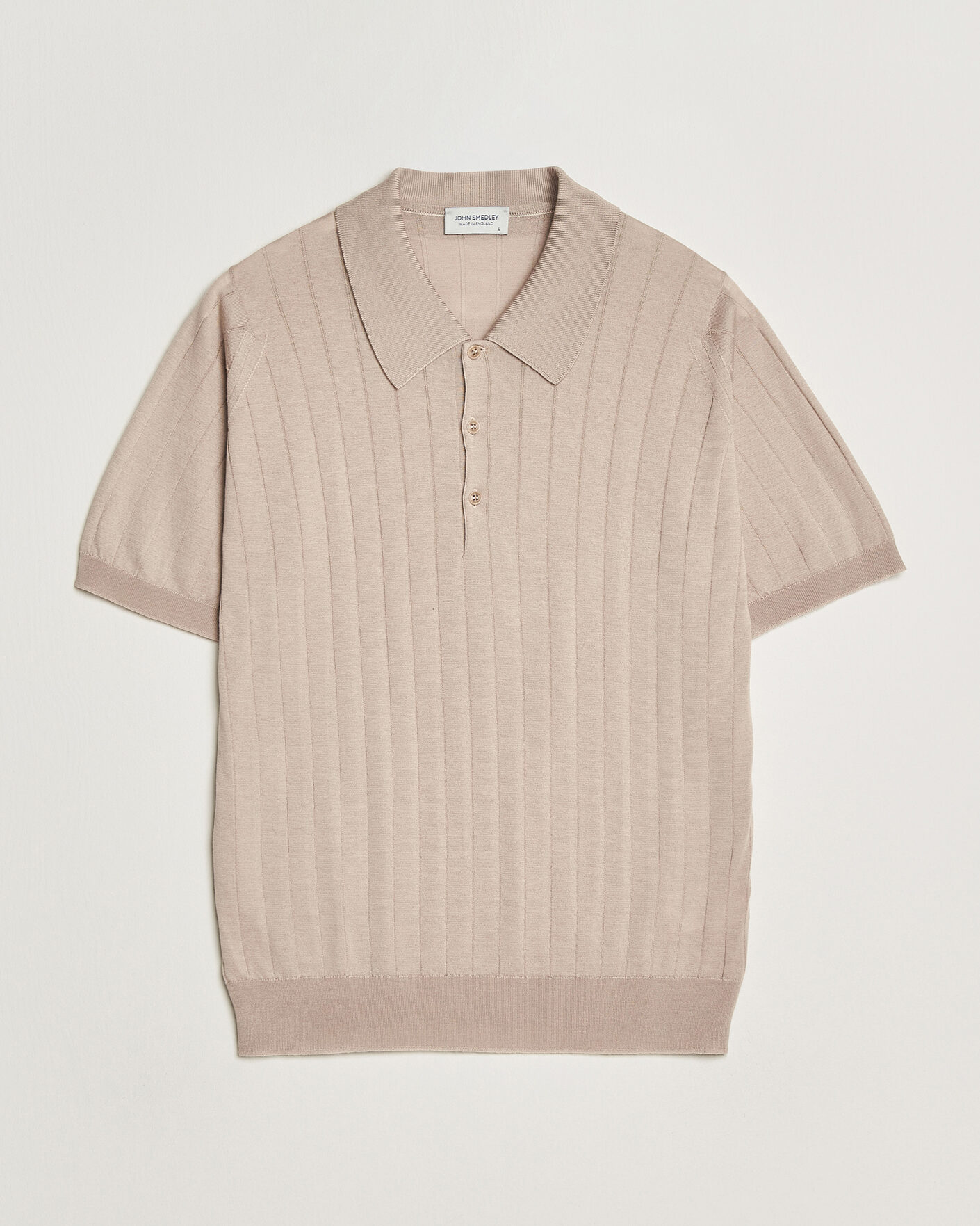 Hombres | Polos | John Smedley | Williams Merino/Cotton Knitted Polo Oat