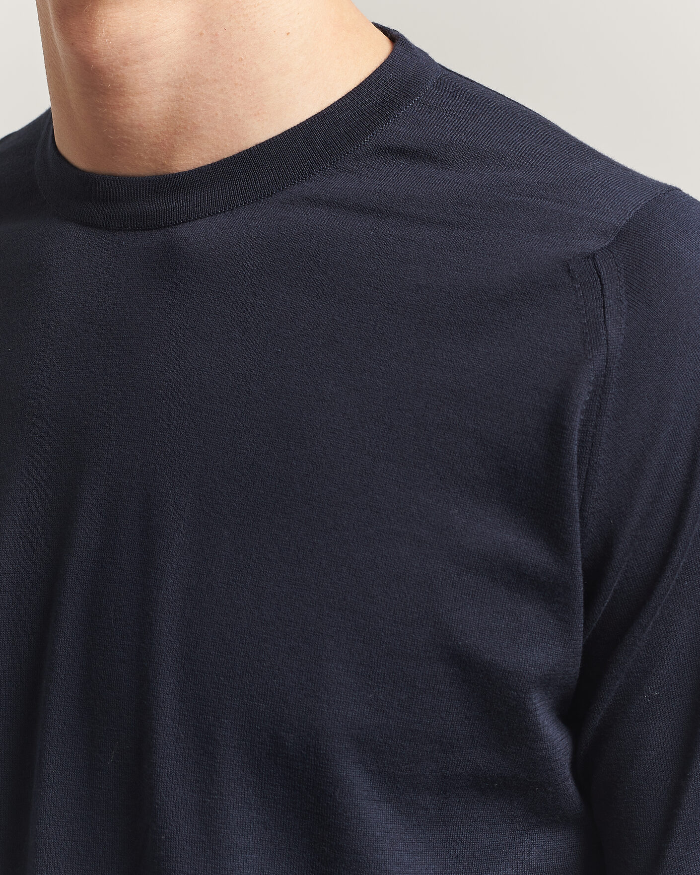 Hombres | Jerséis y prendas de punto | John Smedley | Rowland Sea Island Crew Neck Pullover Navy