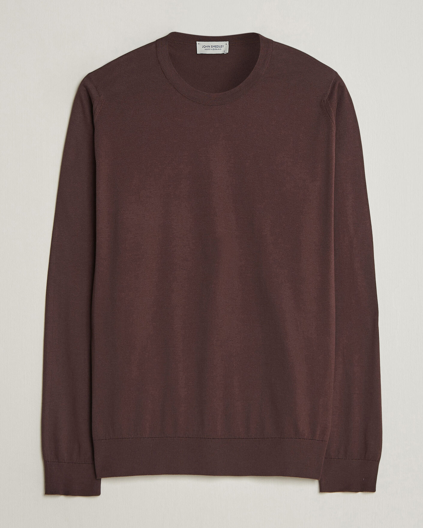 Hombres | Jerséis y prendas de punto | John Smedley | Rowland Sea Island Crew Neck Pullover Raisin Brown