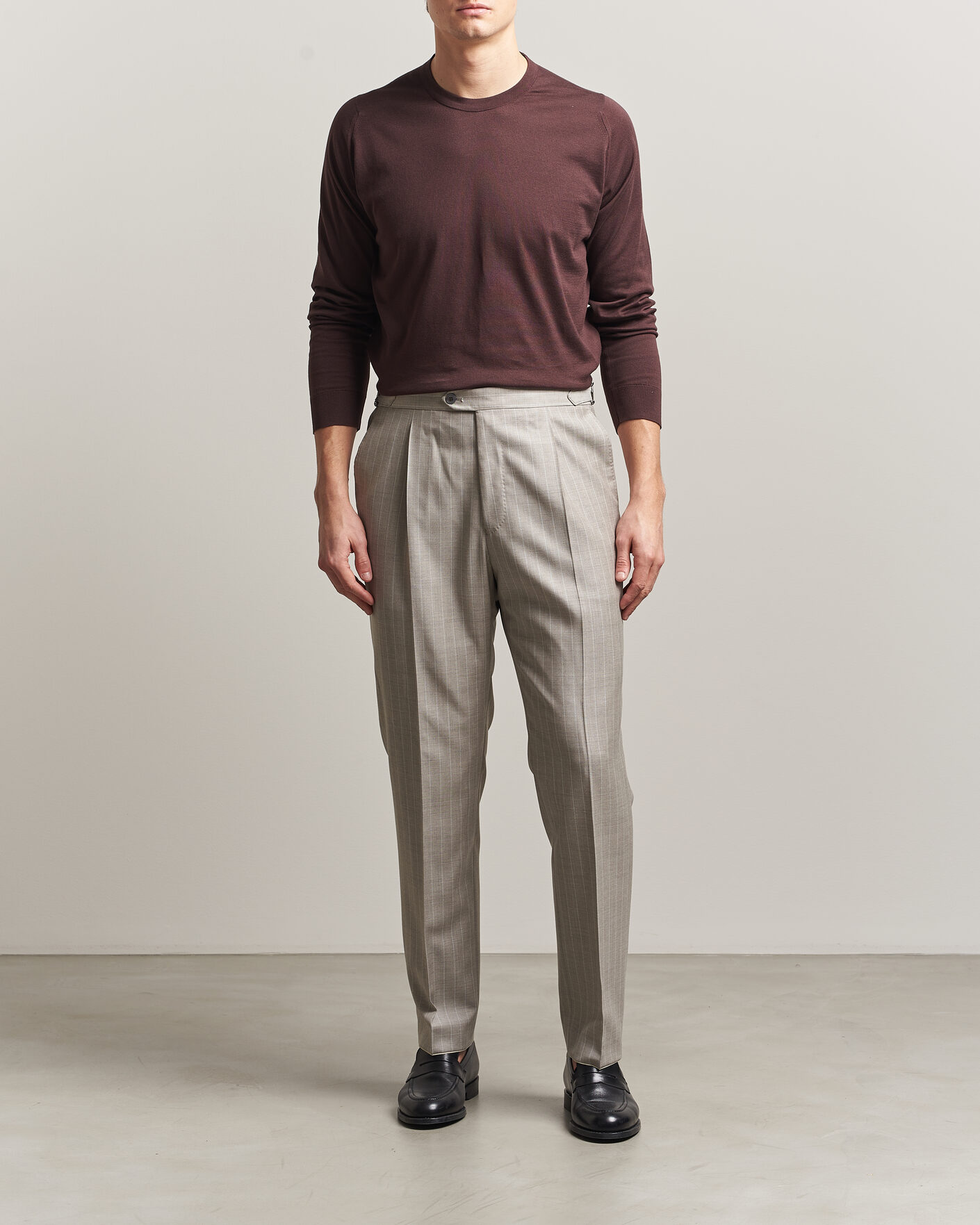 Hombres | Jerséis y prendas de punto | John Smedley | Rowland Sea Island Crew Neck Pullover Raisin Brown