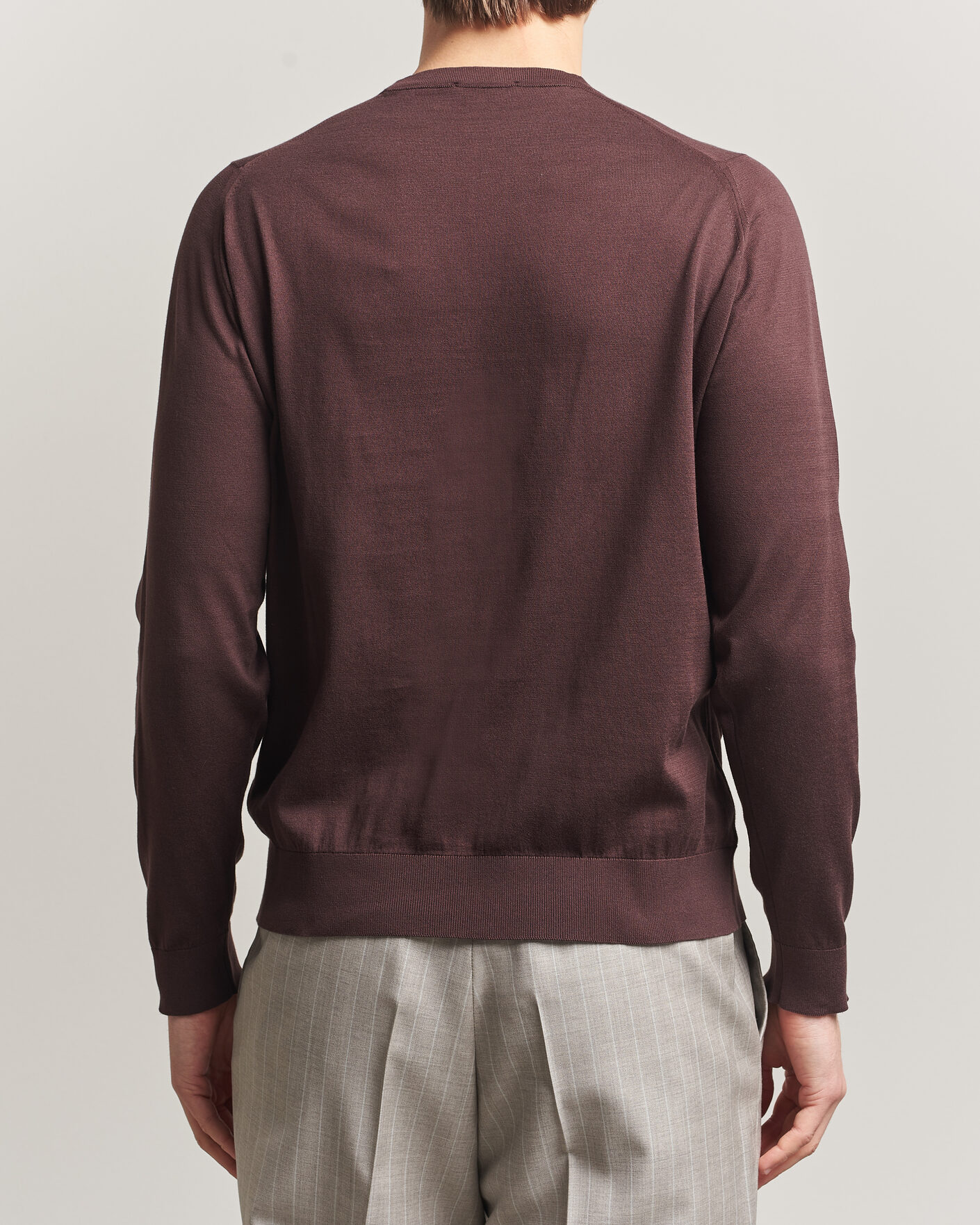 Hombres | Jerséis y prendas de punto | John Smedley | Rowland Sea Island Crew Neck Pullover Raisin Brown