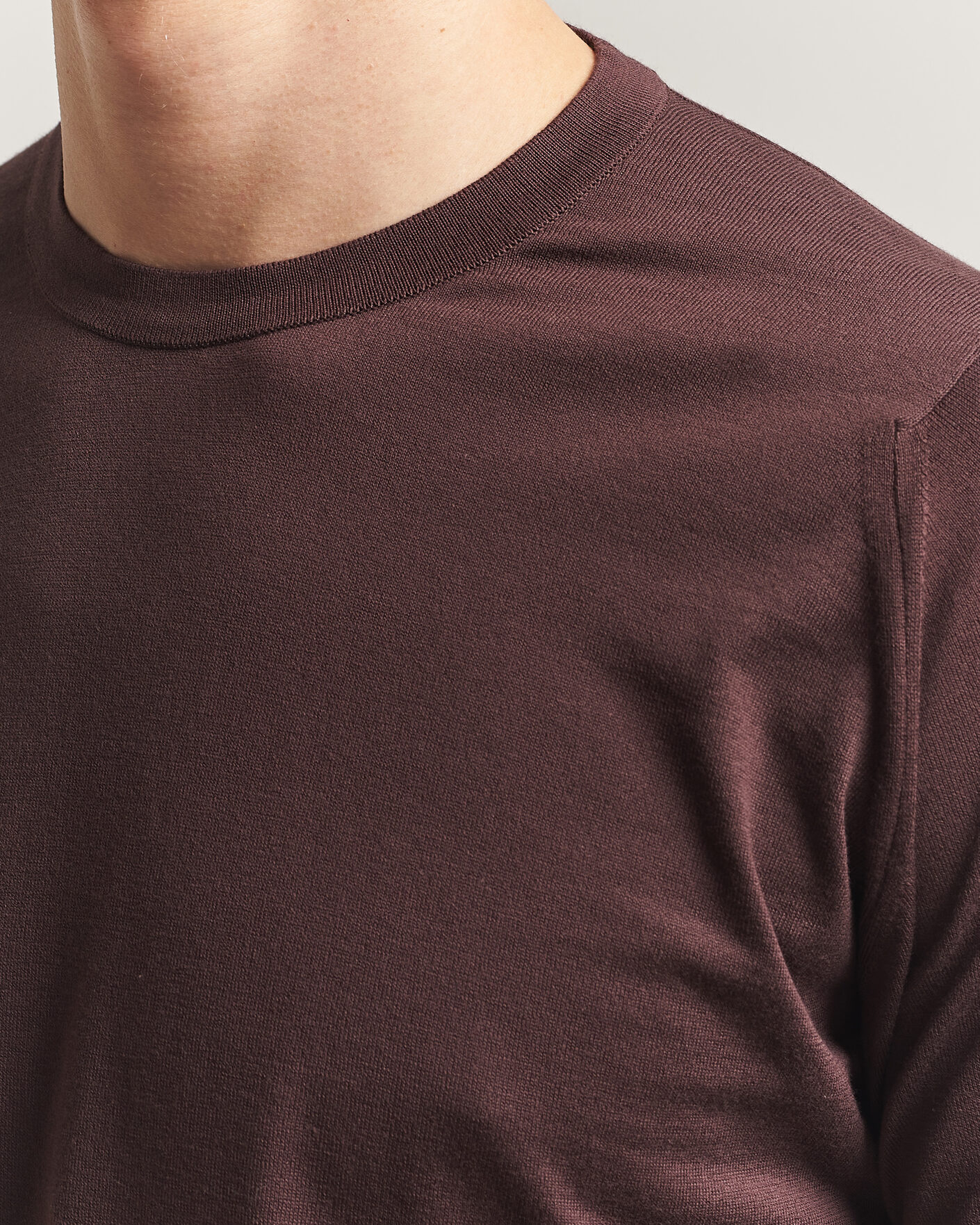 Hombres | Jerséis y prendas de punto | John Smedley | Rowland Sea Island Crew Neck Pullover Raisin Brown
