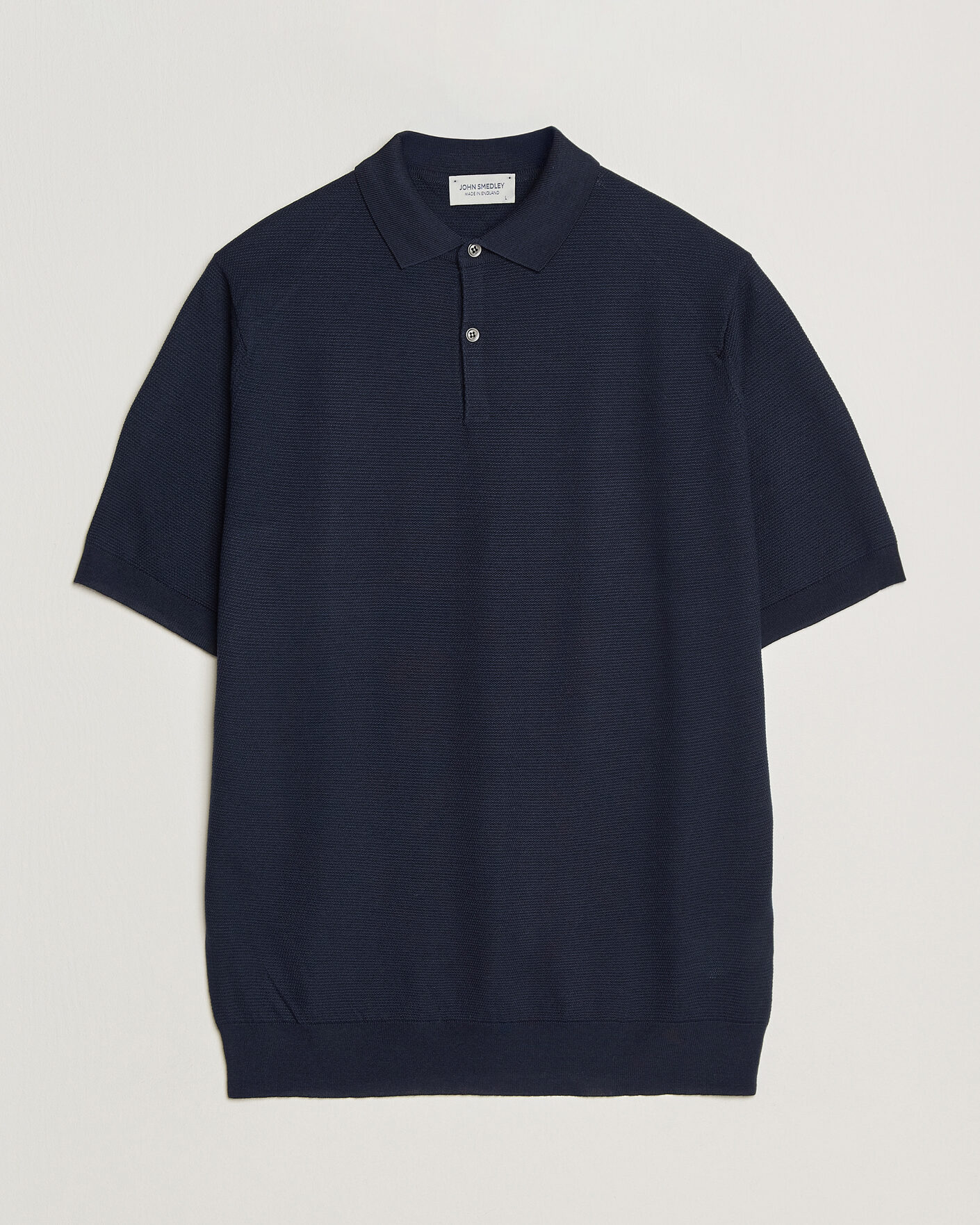 Hombres | Polos | John Smedley | 14 Singular Knitted Textured Polo Midnight