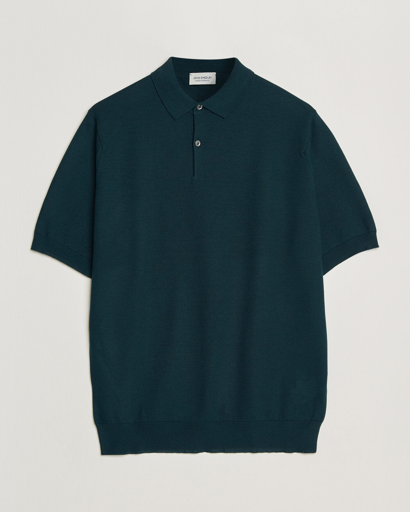 Hombres | Polos | John Smedley | 14 Singular Knitted Textured Polo Richardson Green