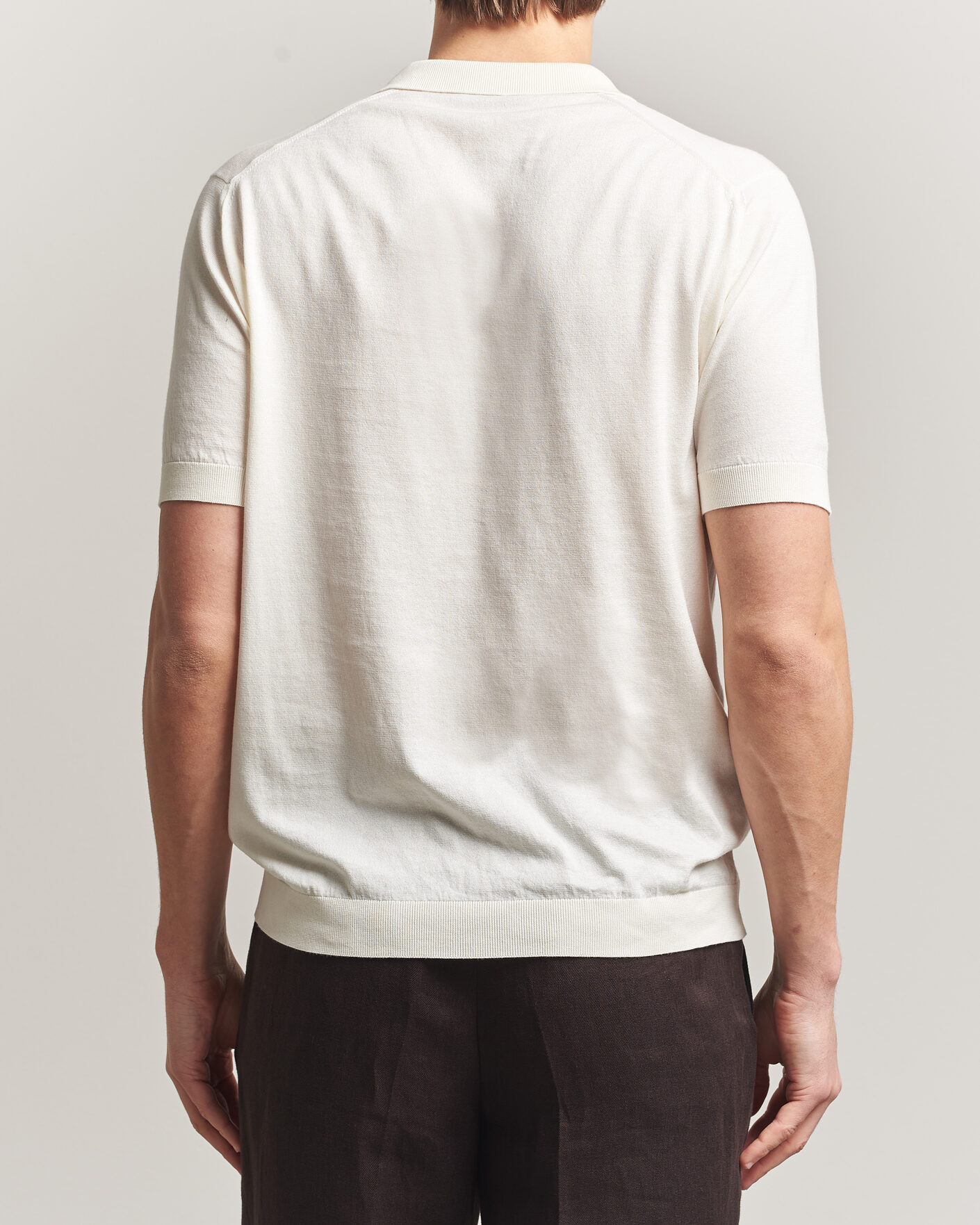 Hombres | Polos | John Smedley | Noah Open Collar Sea Island Polo Starch