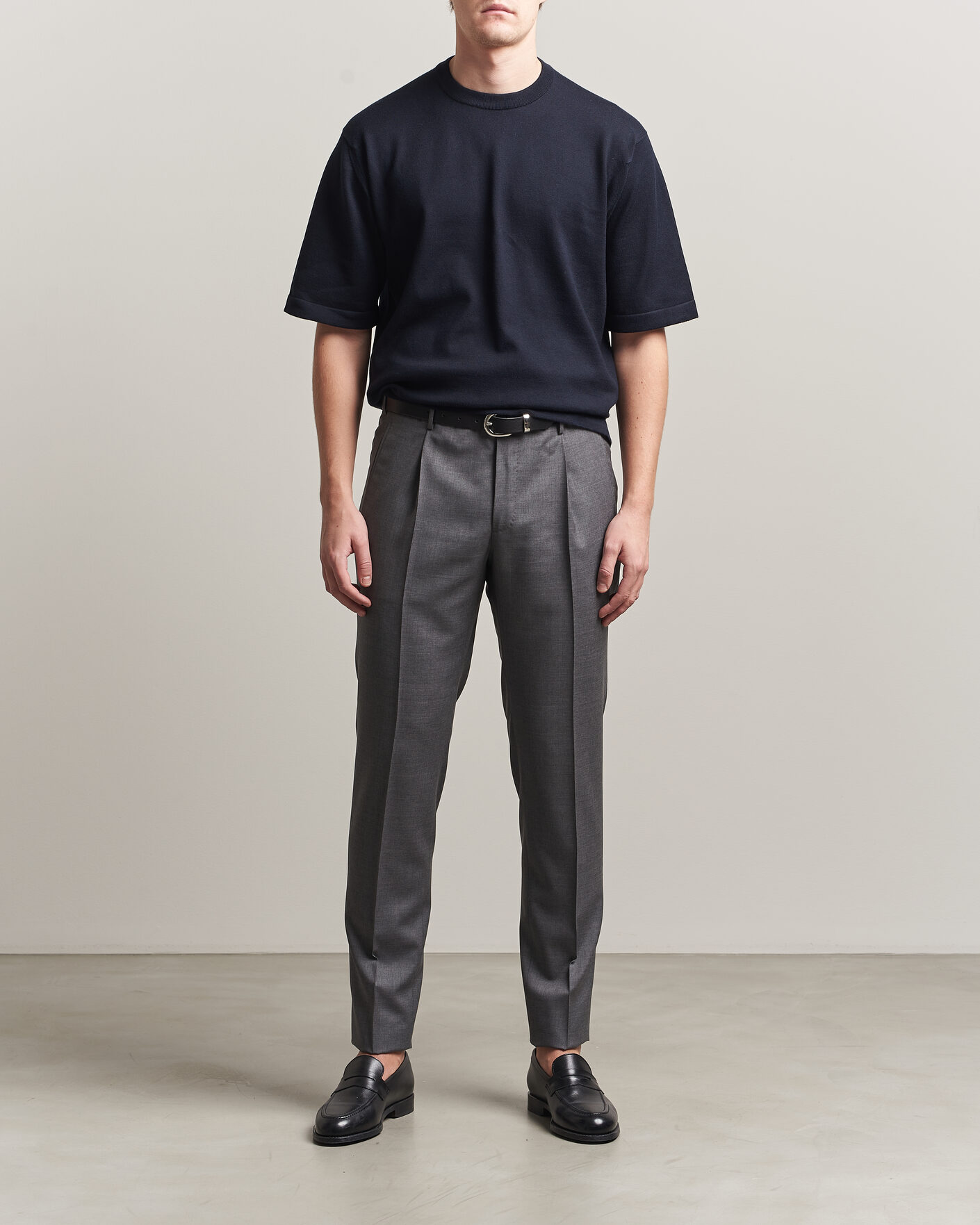 Hombres | Camisetas | John Smedley | Tindall Sea Island Cotton T-Shirt Navy