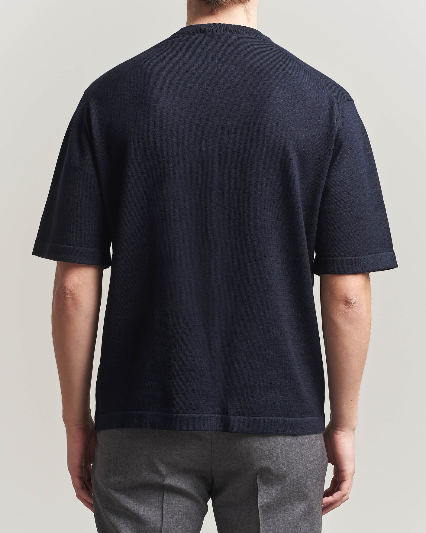 Hombres | Camisetas | John Smedley | Tindall Sea Island Cotton T-Shirt Navy