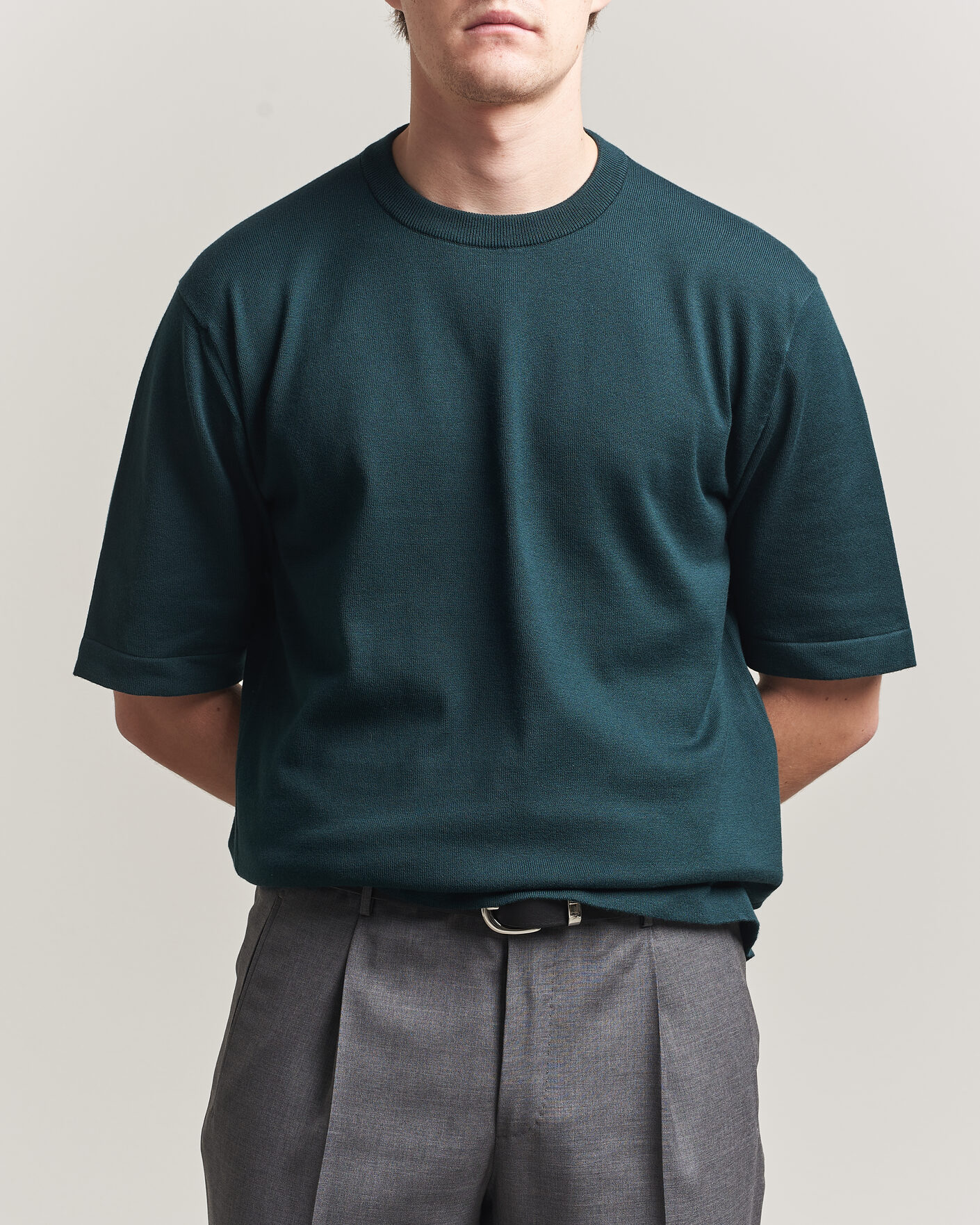 Hombres | Camisetas | John Smedley | Tindall Sea Island Cotton T-Shirt Rainforest