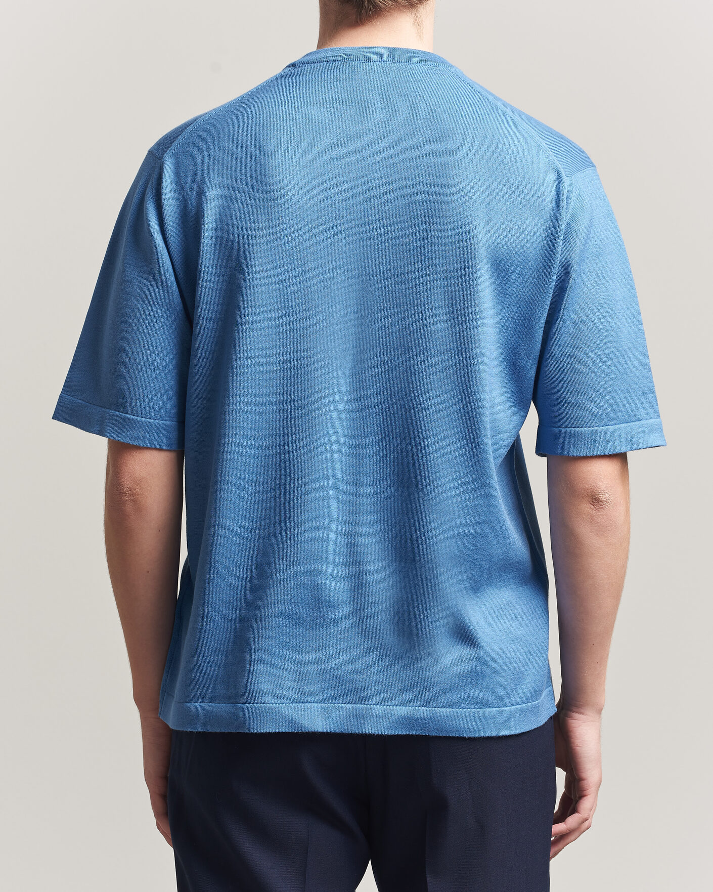 Hombres | Camisetas | John Smedley | Tindall Sea Island Cotton T-Shirt Skye Blue