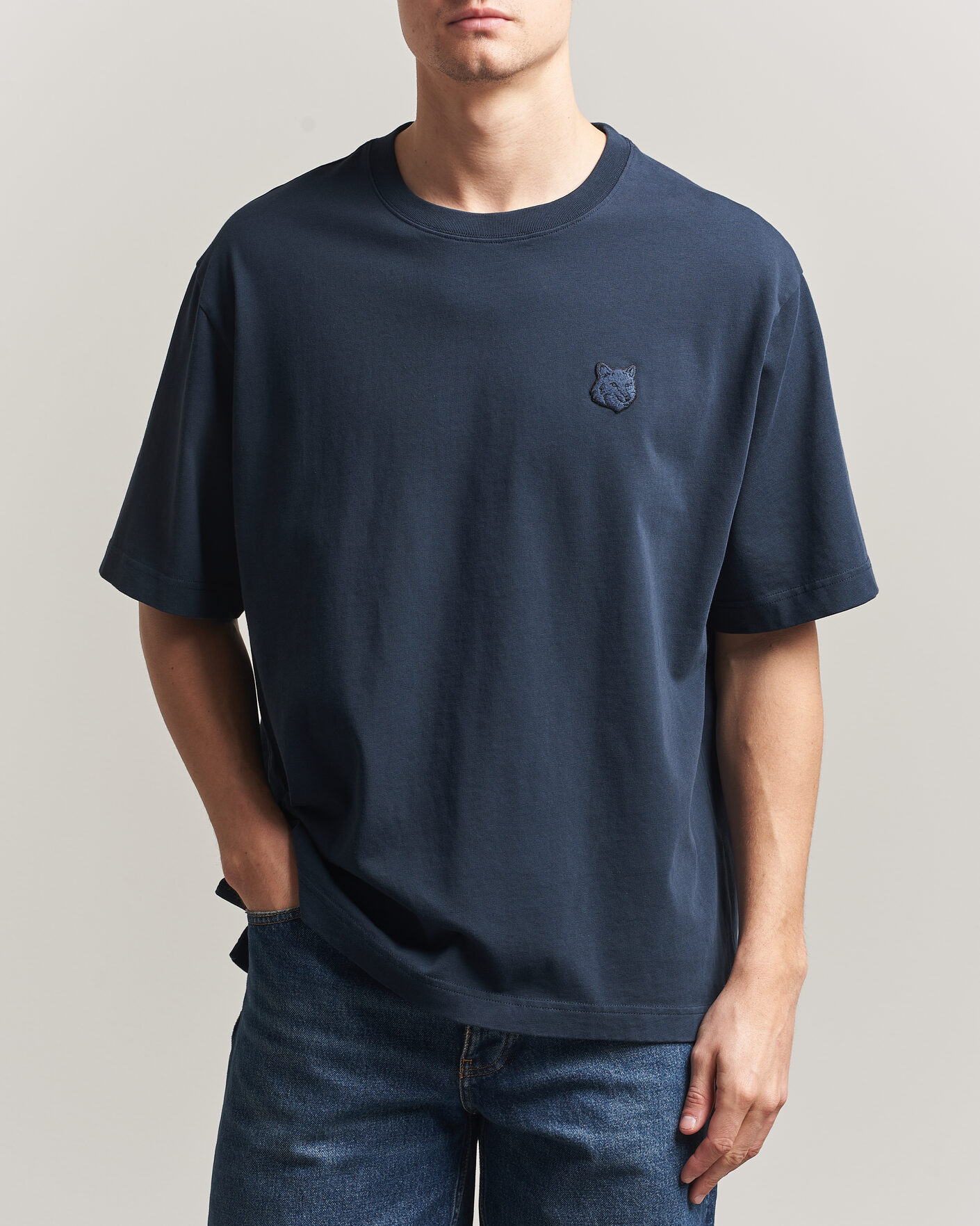 Hombres | Camisetas | Maison Kitsuné | Tonal Fox Head T-Shirt Navy