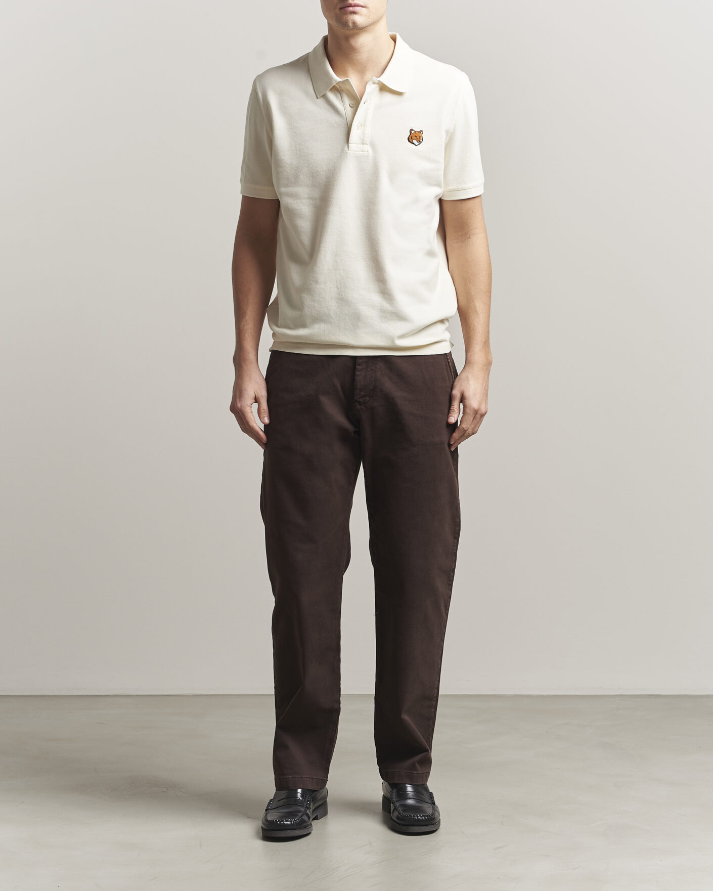 Hombres | Polos | Maison Kitsuné | Fox Head Polo Noble Beige