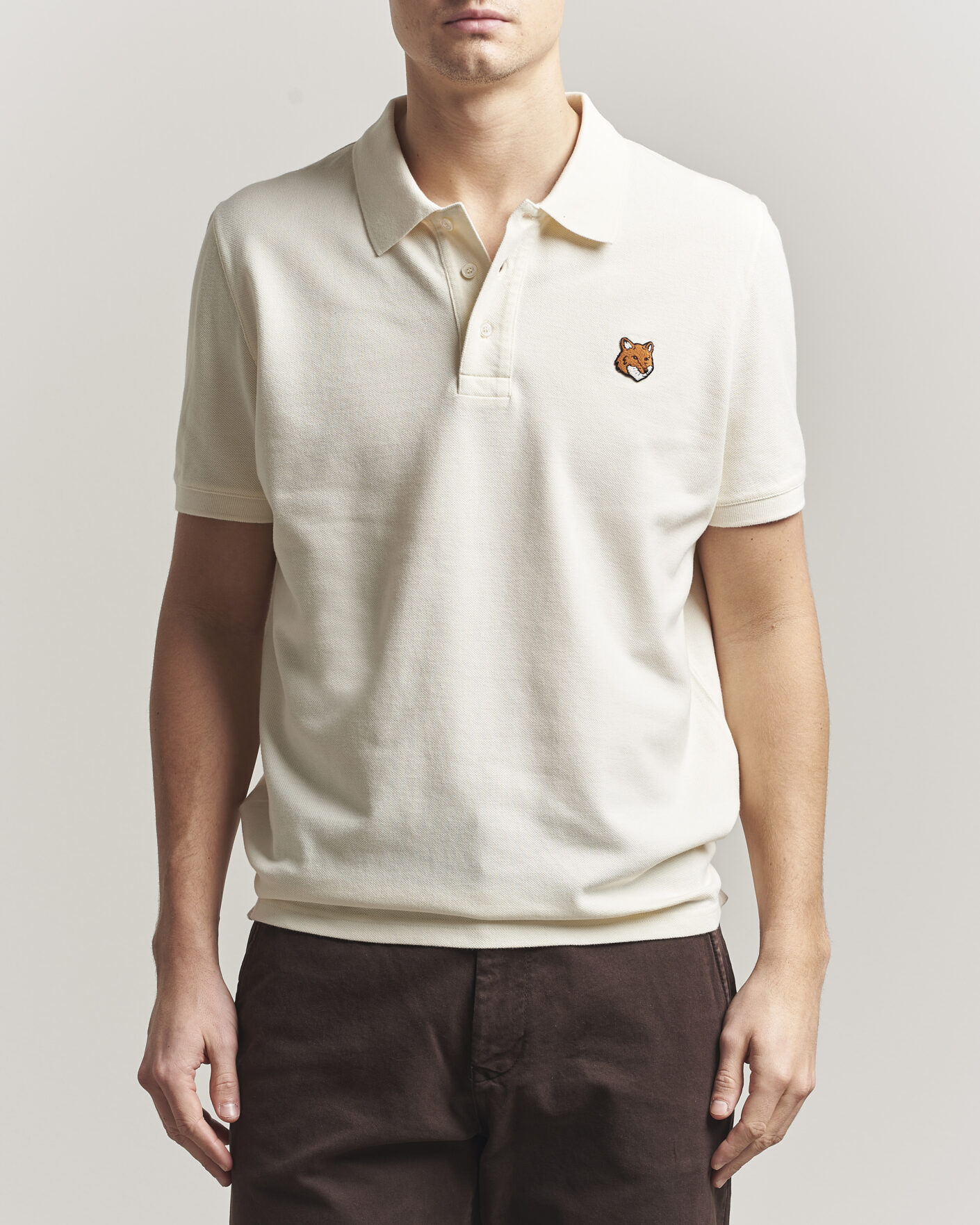 Hombres | Polos | Maison Kitsuné | Fox Head Polo Noble Beige