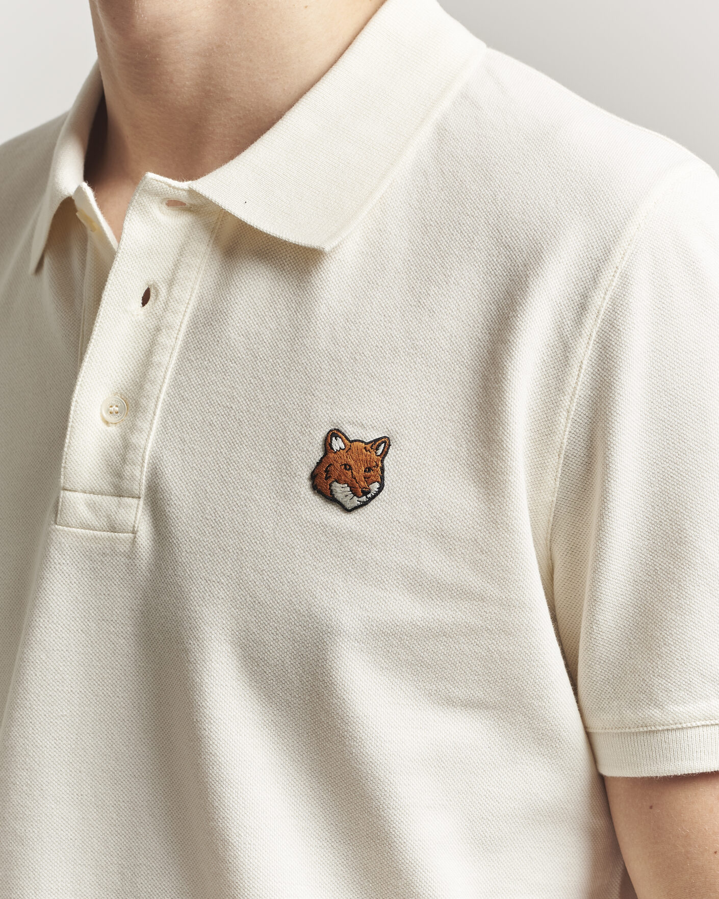 Hombres | Polos | Maison Kitsuné | Fox Head Polo Noble Beige