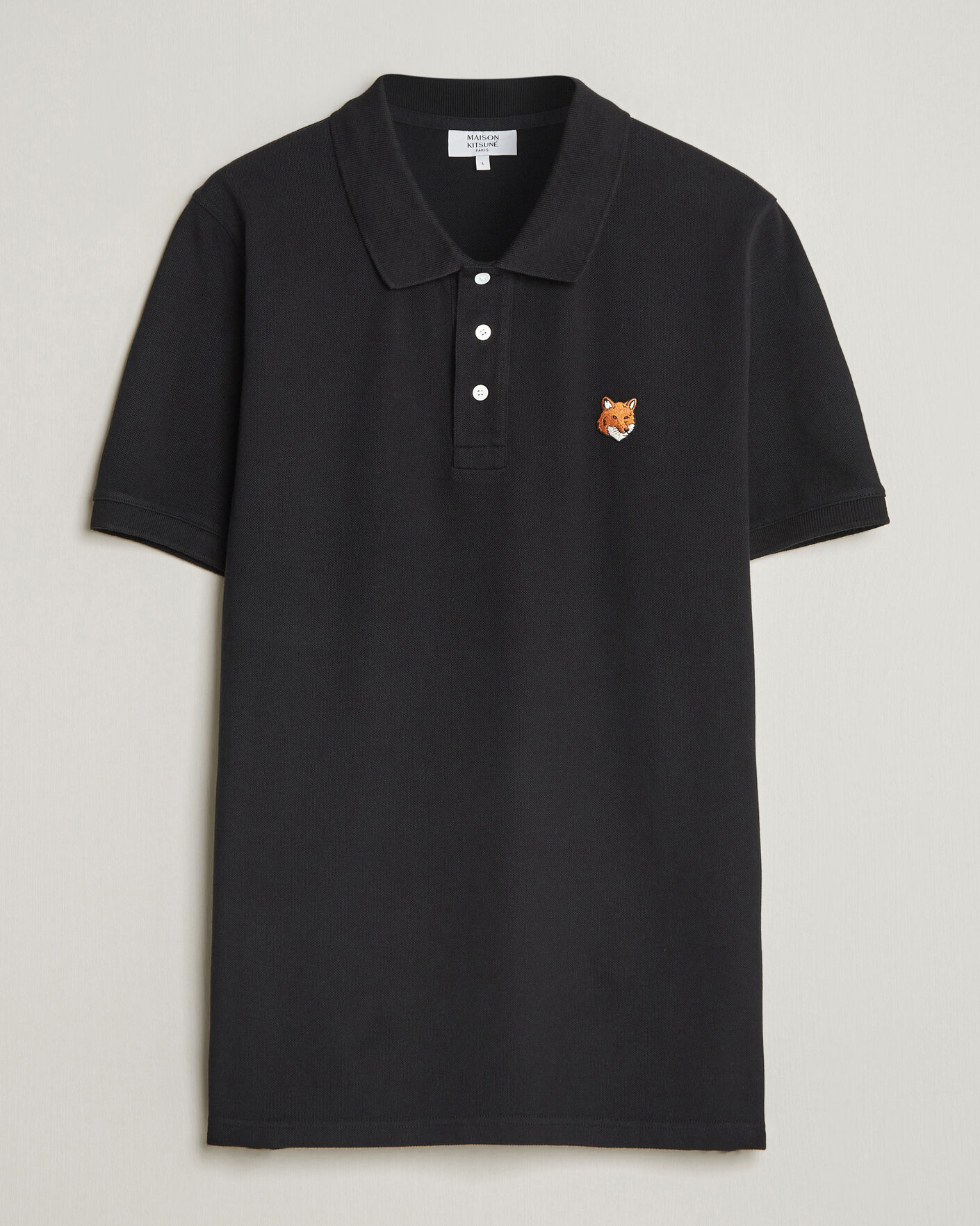 Hombres | Polos | Maison Kitsuné | Fox Head Polo Black