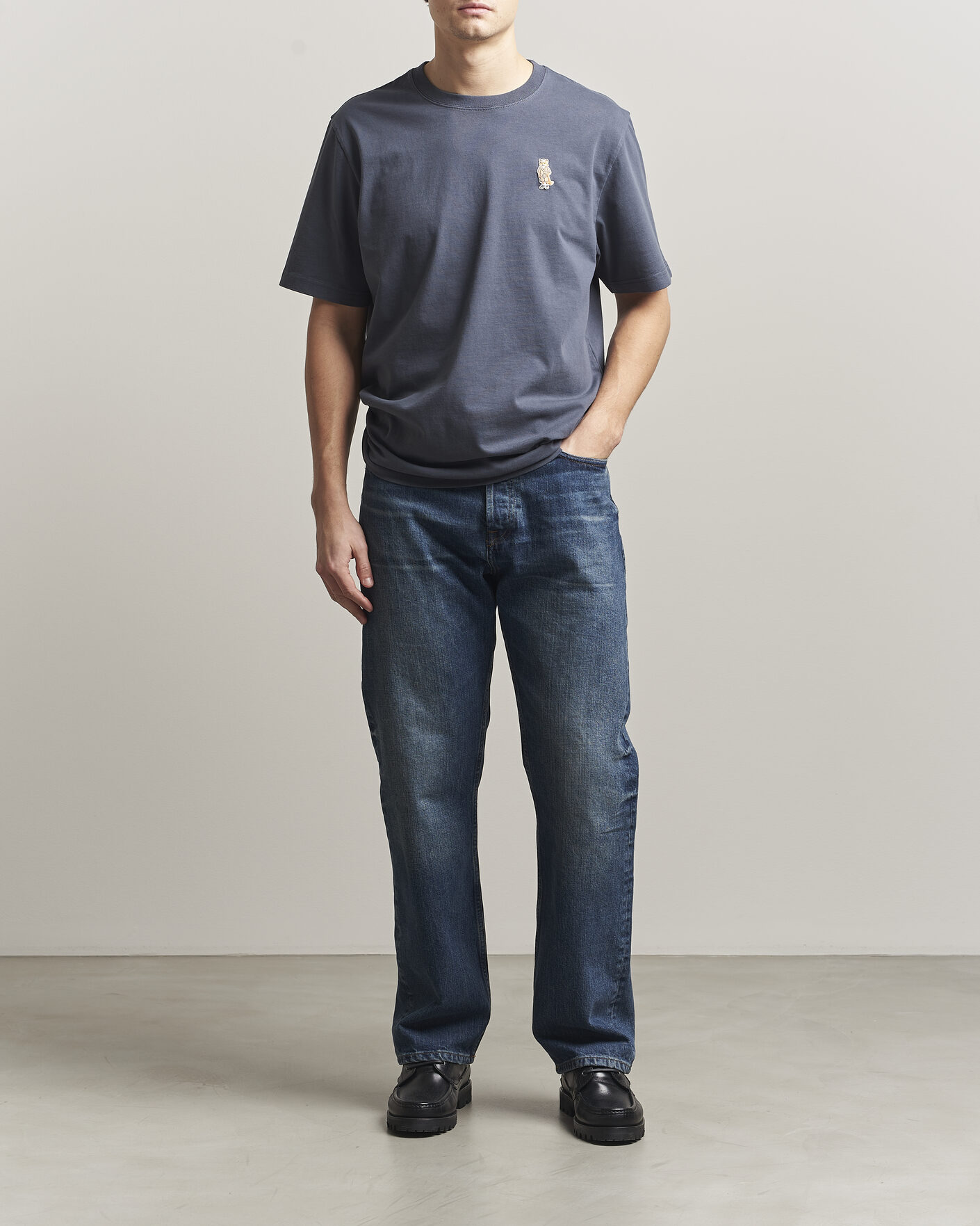 Hombres | Camisetas | Maison Kitsuné | Dressed Fox T-Shirt Shadow Blue