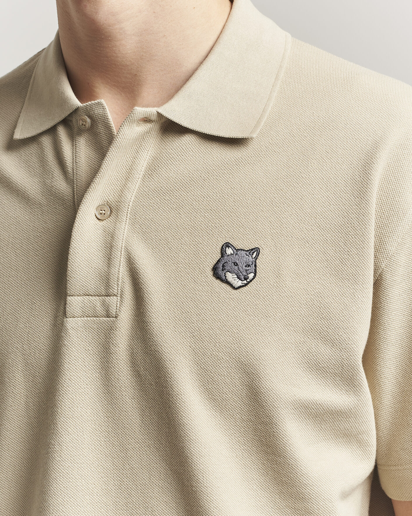 Hombres | Polos | Maison Kitsuné | Bold Fox Head Polo Tea Leaf