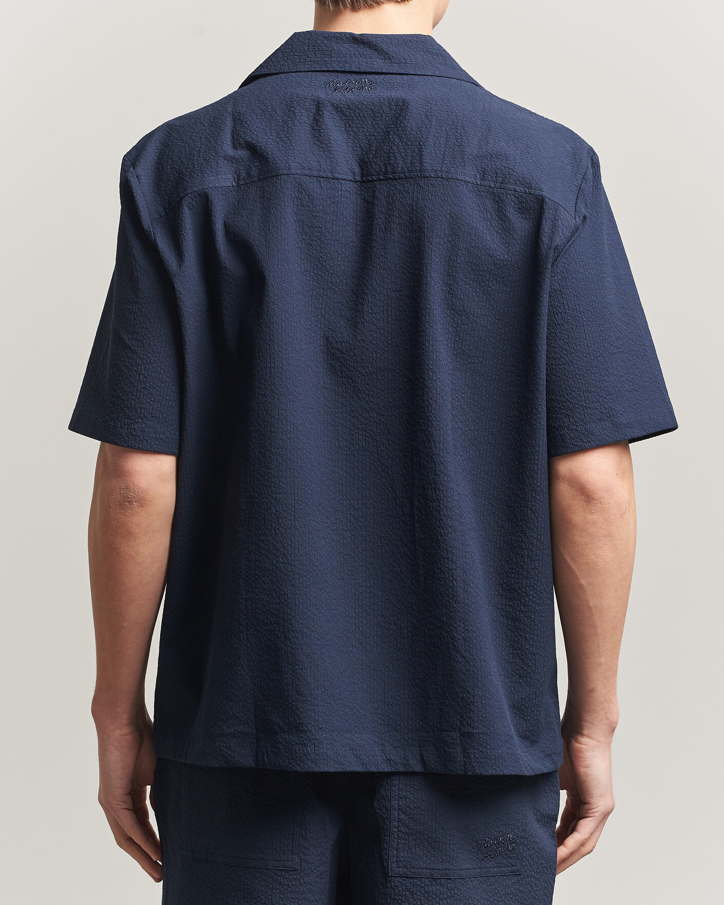 Hombres | Camisas | Maison Kitsuné | Seersucker Resort Shirt Navy