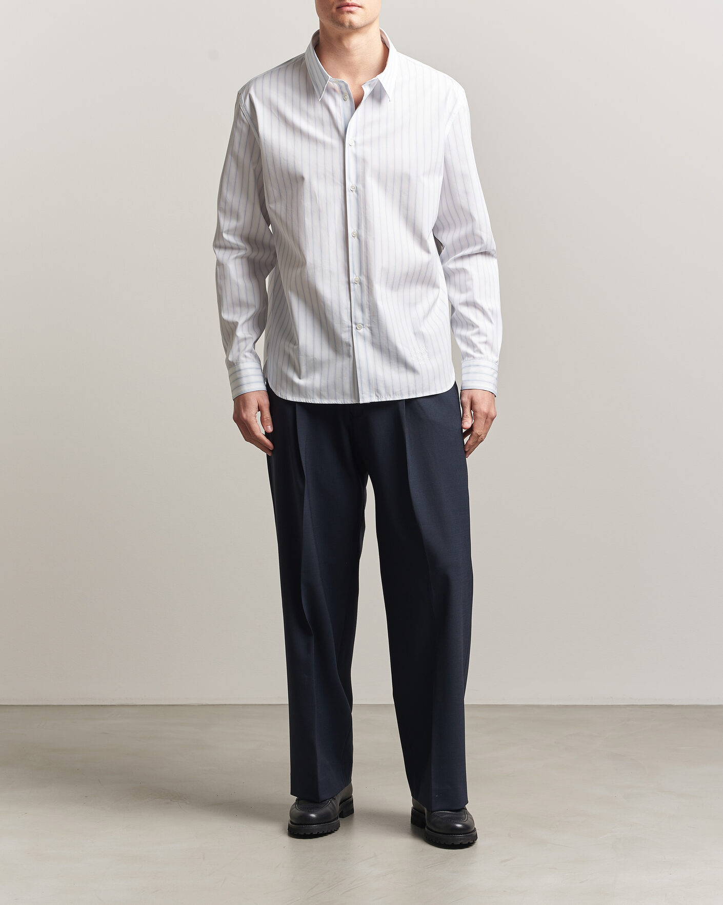 Hombres | Camisas | Maison Kitsuné | Casual Striped Shirt Blue/White