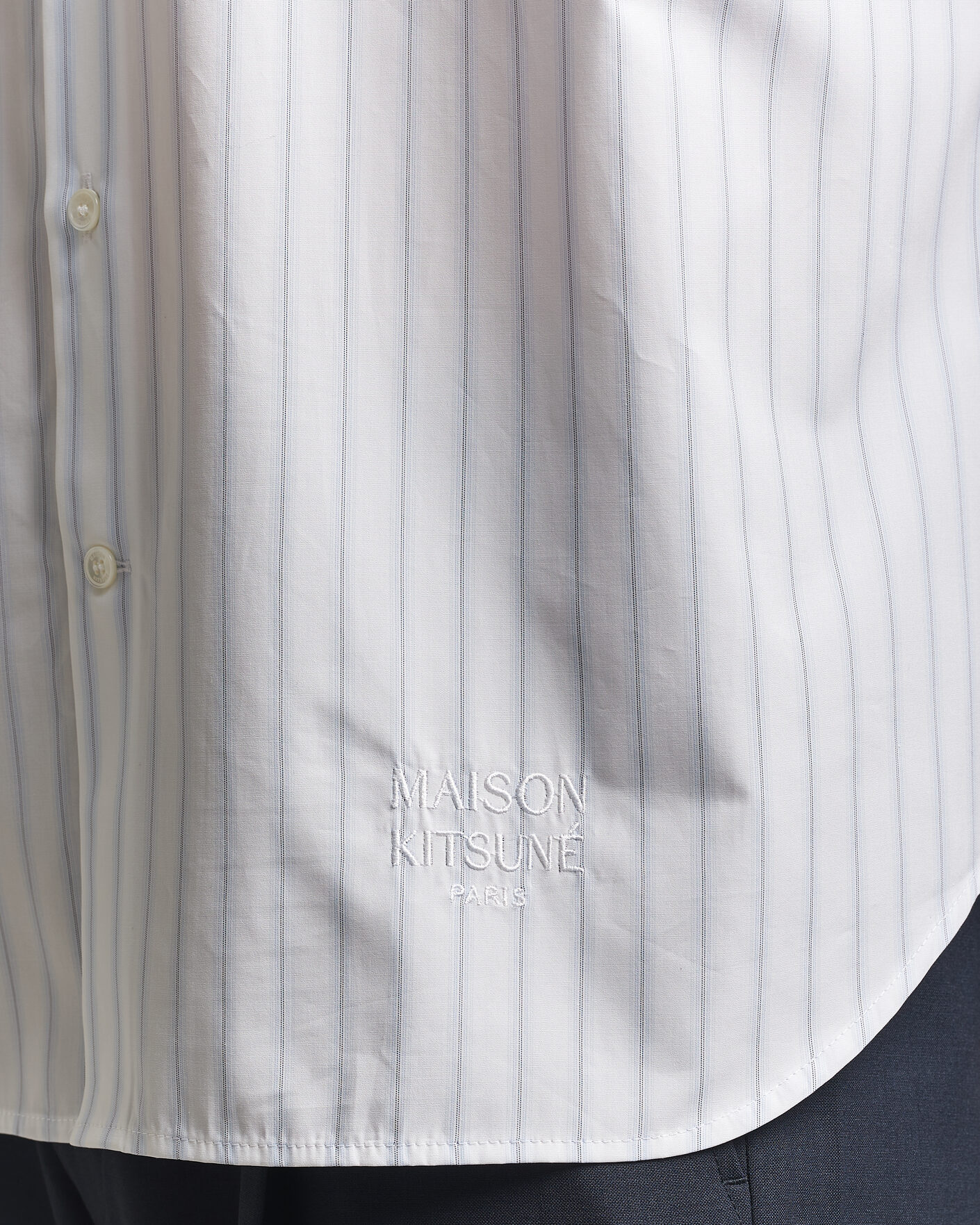 Hombres | Camisas | Maison Kitsuné | Casual Striped Shirt Blue/White