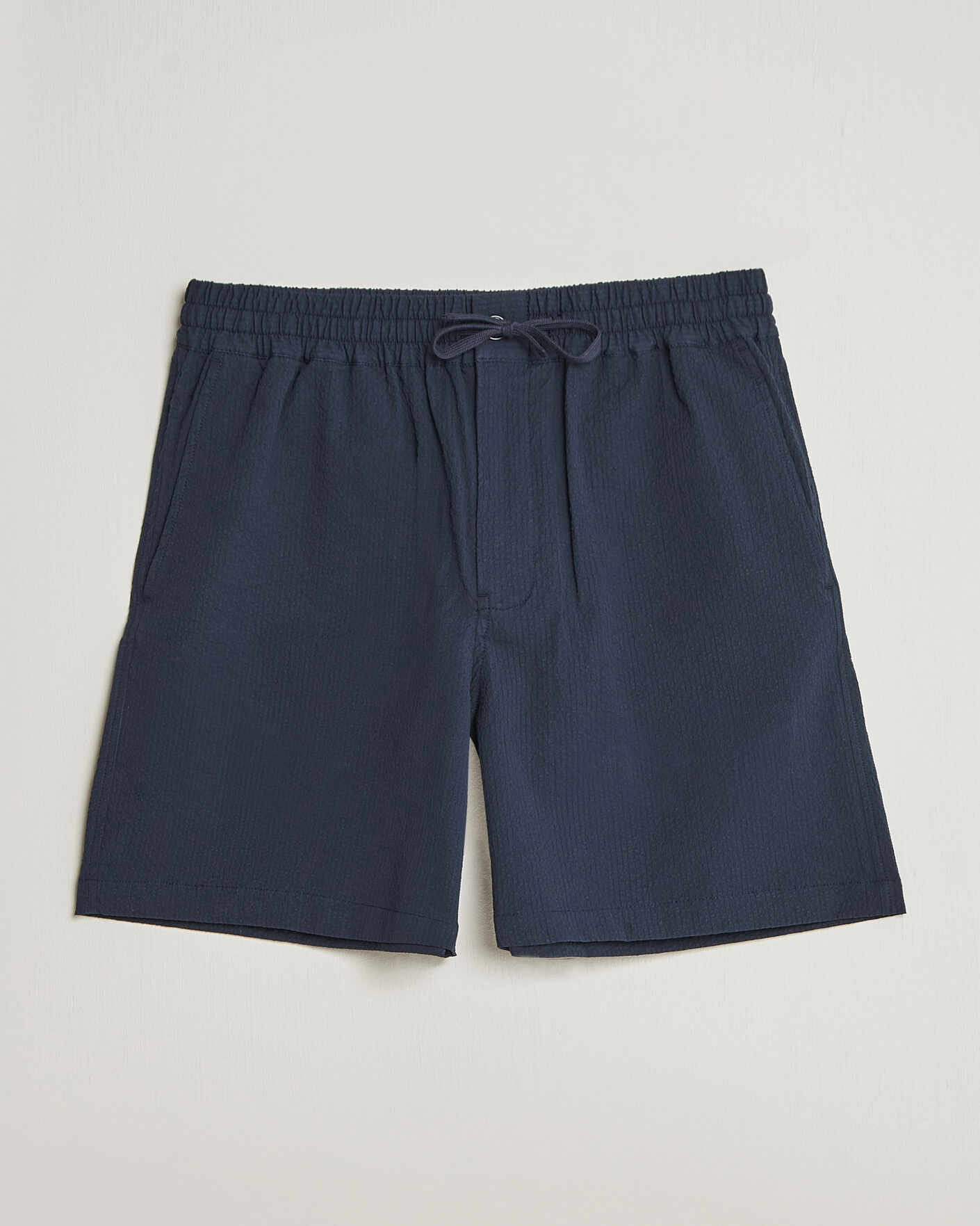 Hombres | Pantalones cortos | Maison Kitsuné | Seersucker Drawstring Shorts Navy
