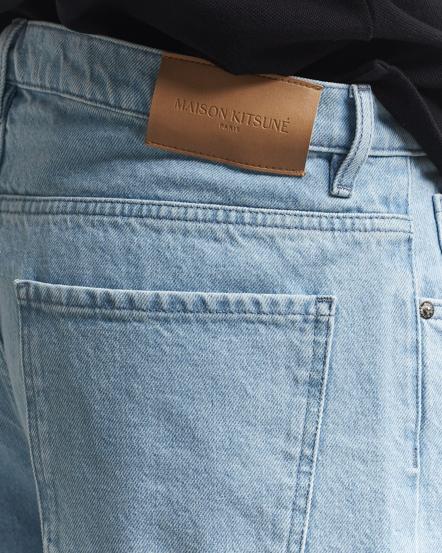 Hombres | Pantalones | Maison Kitsuné | Wide Fit Jeans Light Washed Indigo
