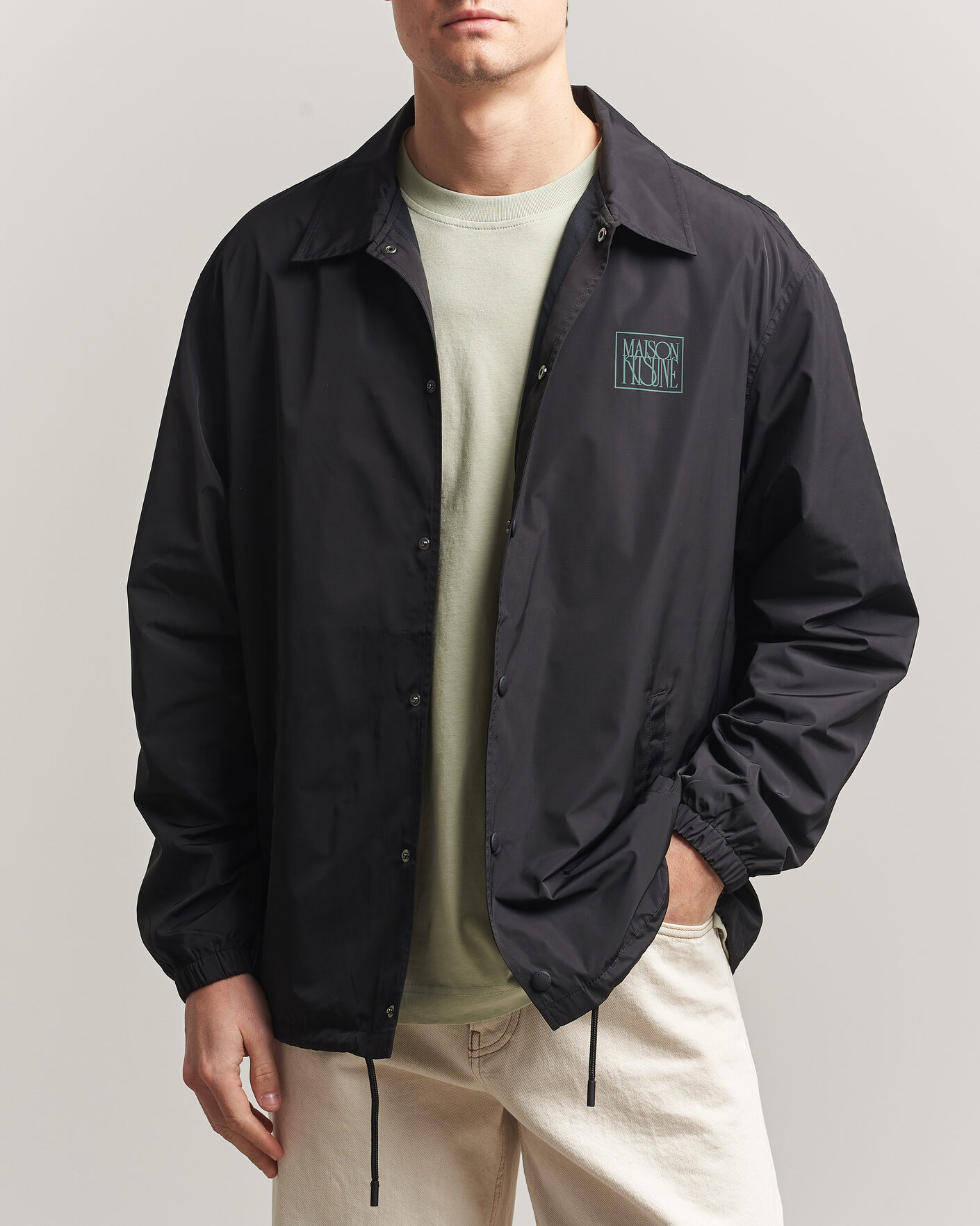 Hombres | Abrigos y chaquetas | Maison Kitsuné | Tonal Fox Head Coach Jacket Black