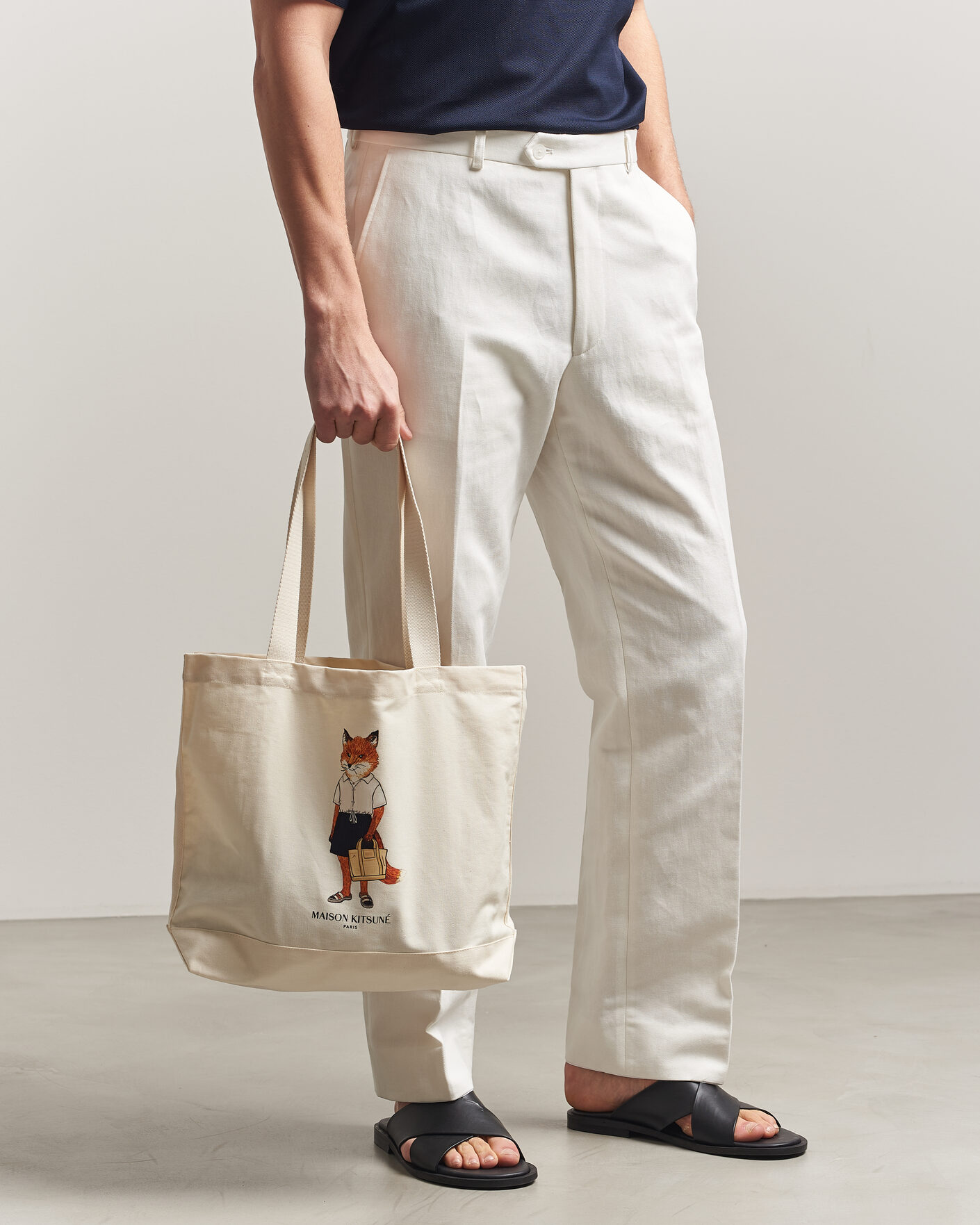 Hombres | Bolsos | Maison Kitsuné | Dressed Fox Totebag Ecru
