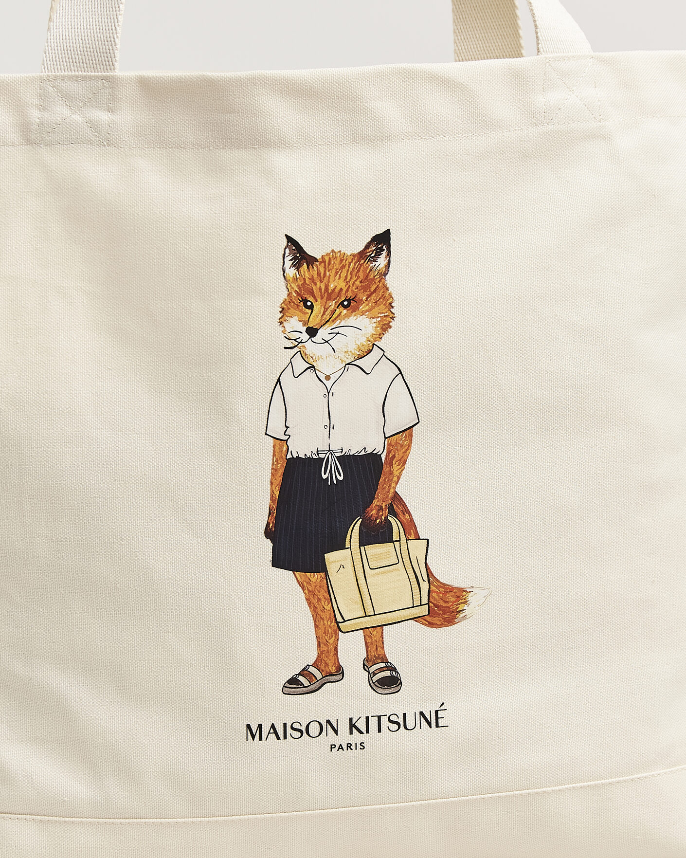 Hombres | Bolsos | Maison Kitsuné | Dressed Fox Totebag Ecru