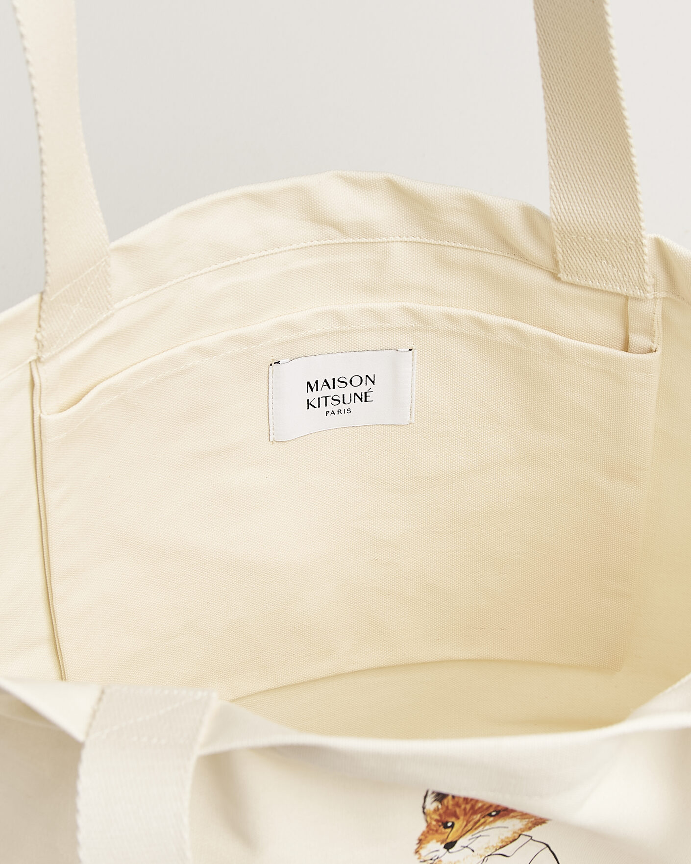 Hombres | Bolsos | Maison Kitsuné | Dressed Fox Totebag Ecru