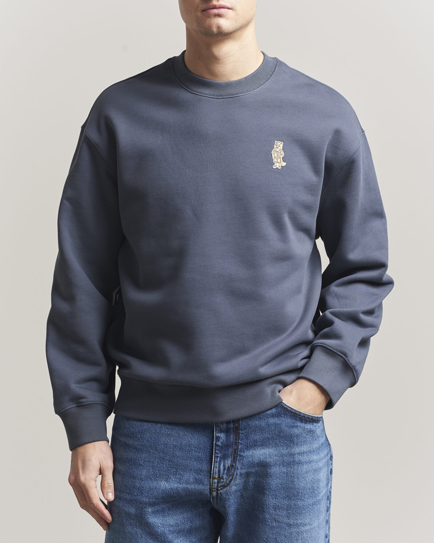 Hombres | Jerséis y prendas de punto | Maison Kitsuné | Dressed Fox Sweatshirt Shadow Blue
