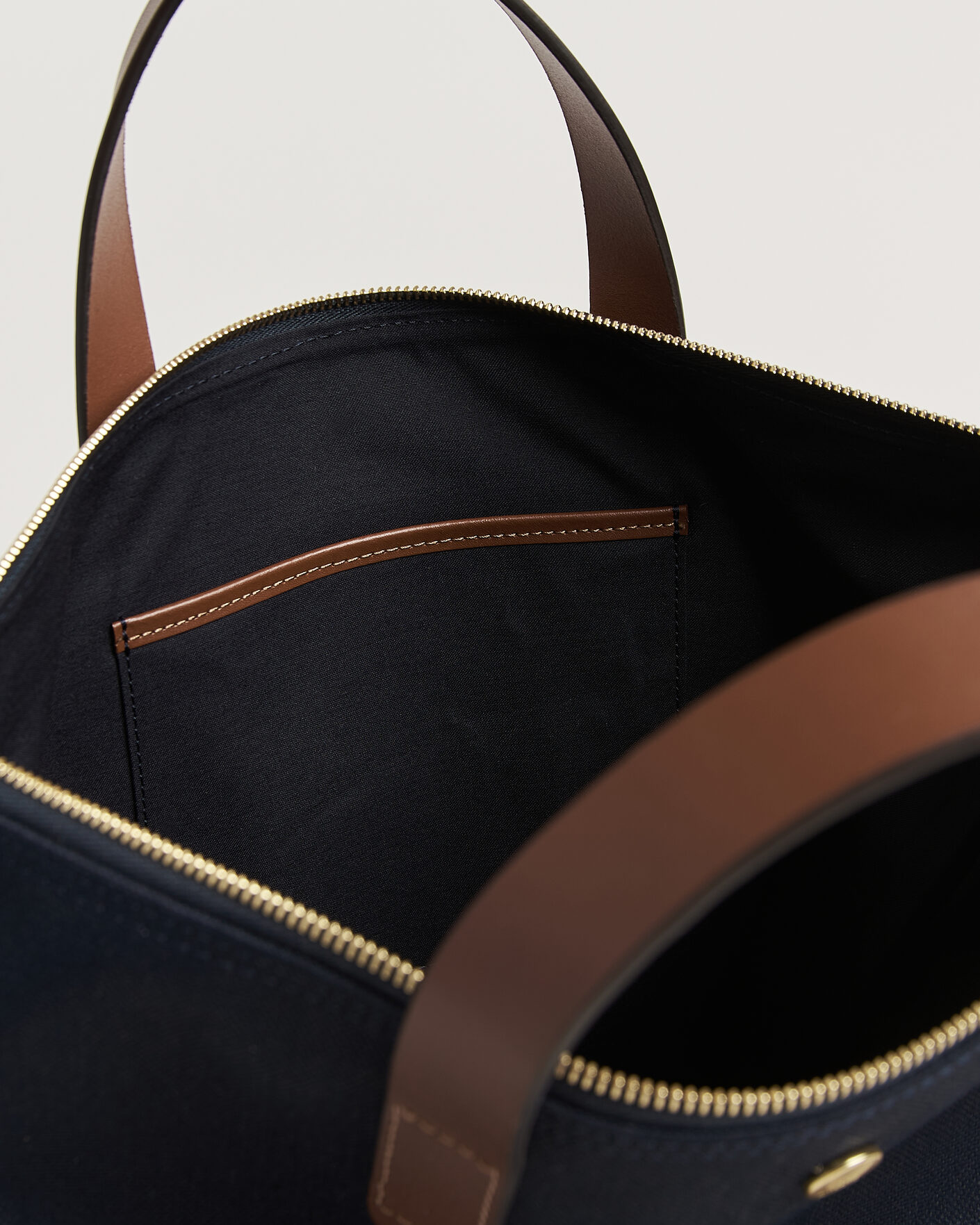 Hombres | Bolsos | Mismo | M/S Canvas Shopper Deep Sea Blue/Cuoio