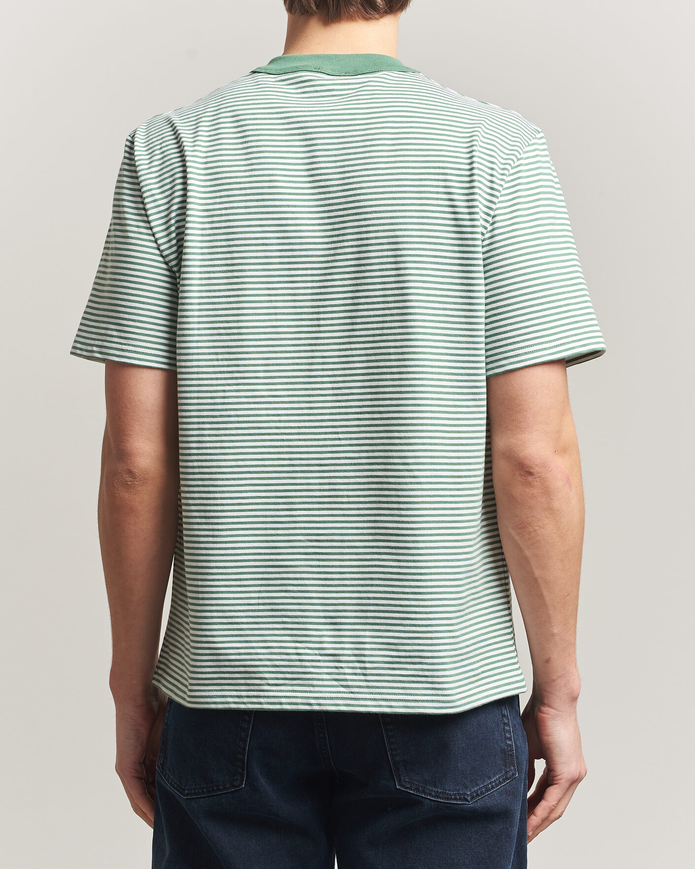 Hombres | Camisetas | Armor-lux | Callac Héritage Stripe T-Shirt Ivy/Blanc