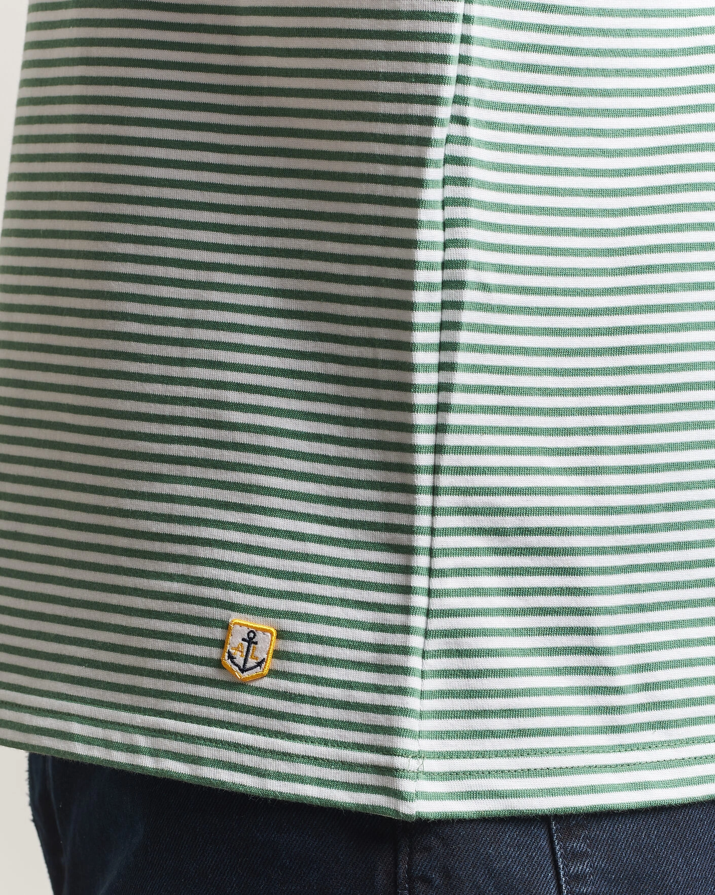 Hombres | Camisetas | Armor-lux | Callac Héritage Stripe T-Shirt Ivy/Blanc