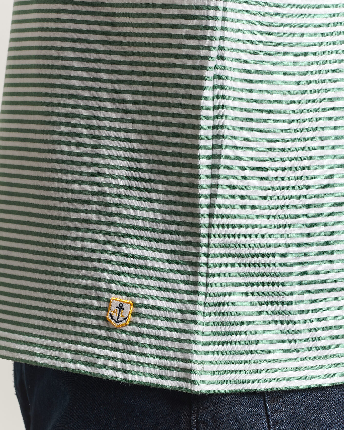 Hombres | Camisetas | Armor-lux | Callac Héritage Stripe T-Shirt Ivy/Blanc