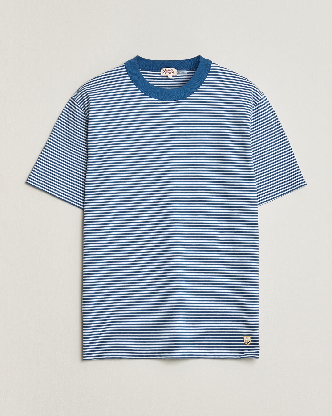 Hombres | Camisetas | Armor-lux | Callac Héritage Stripe T-Shirt Dark Blue/Blanc