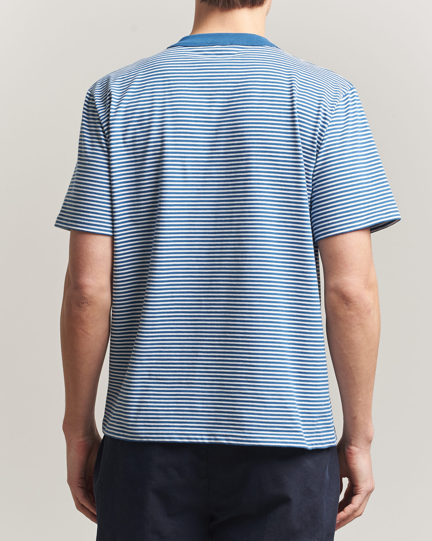 Hombres | Camisetas | Armor-lux | Callac Héritage Stripe T-Shirt Dark Blue/Blanc