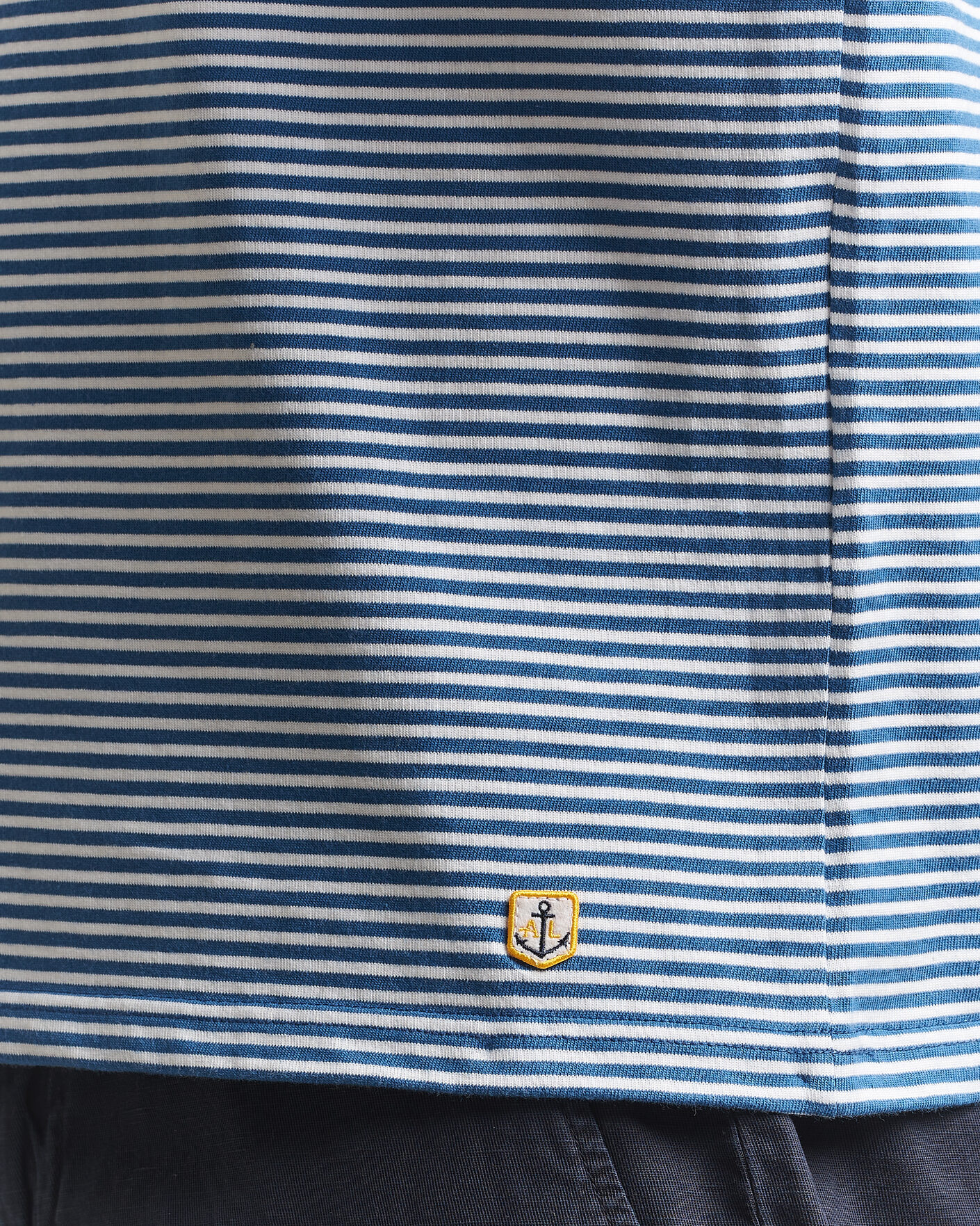 Hombres | Camisetas | Armor-lux | Callac Héritage Stripe T-Shirt Dark Blue/Blanc