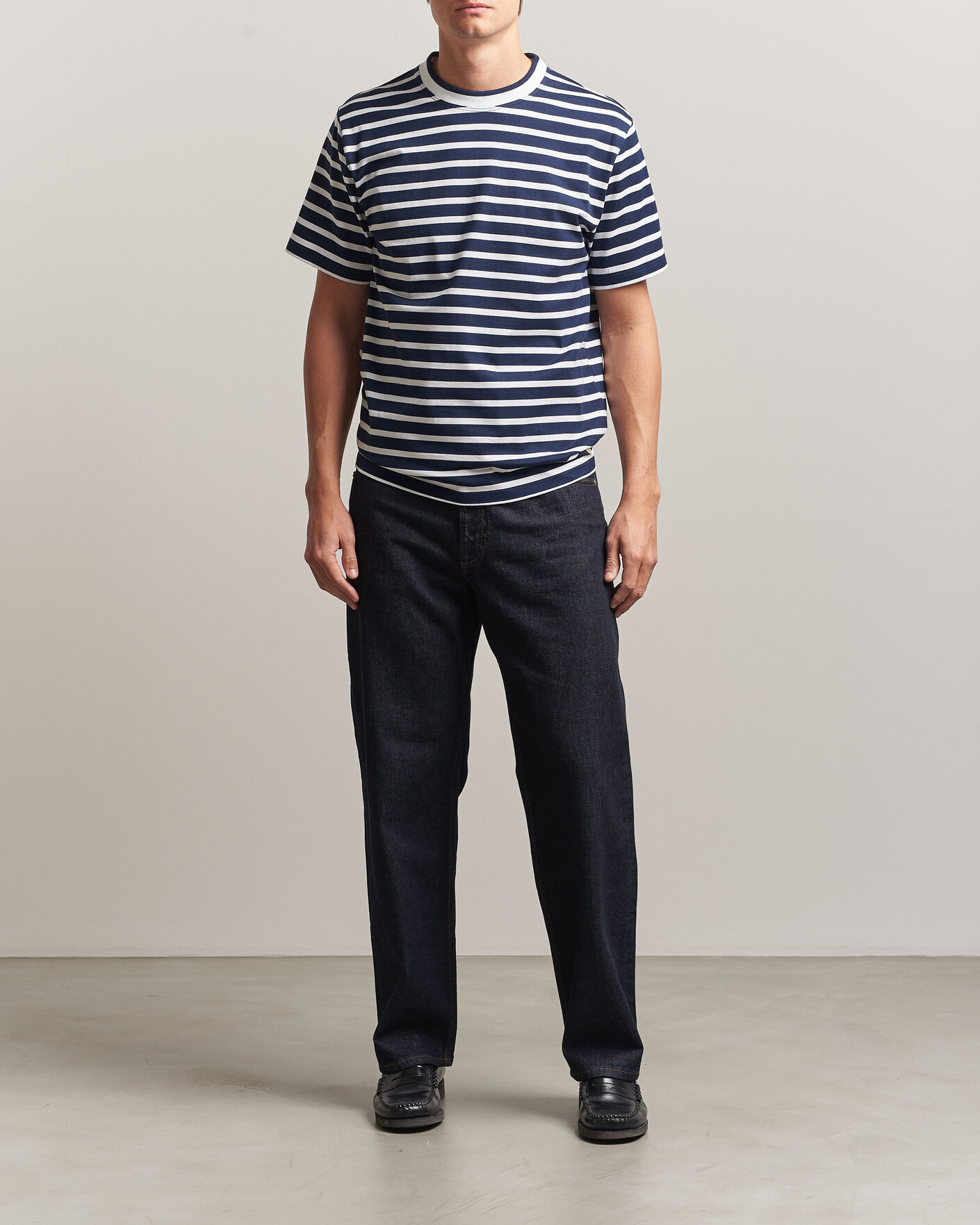 Hombres | Camisetas | Armor-lux | Heritage Callac Stripe T-Shirt Marine/Blanc