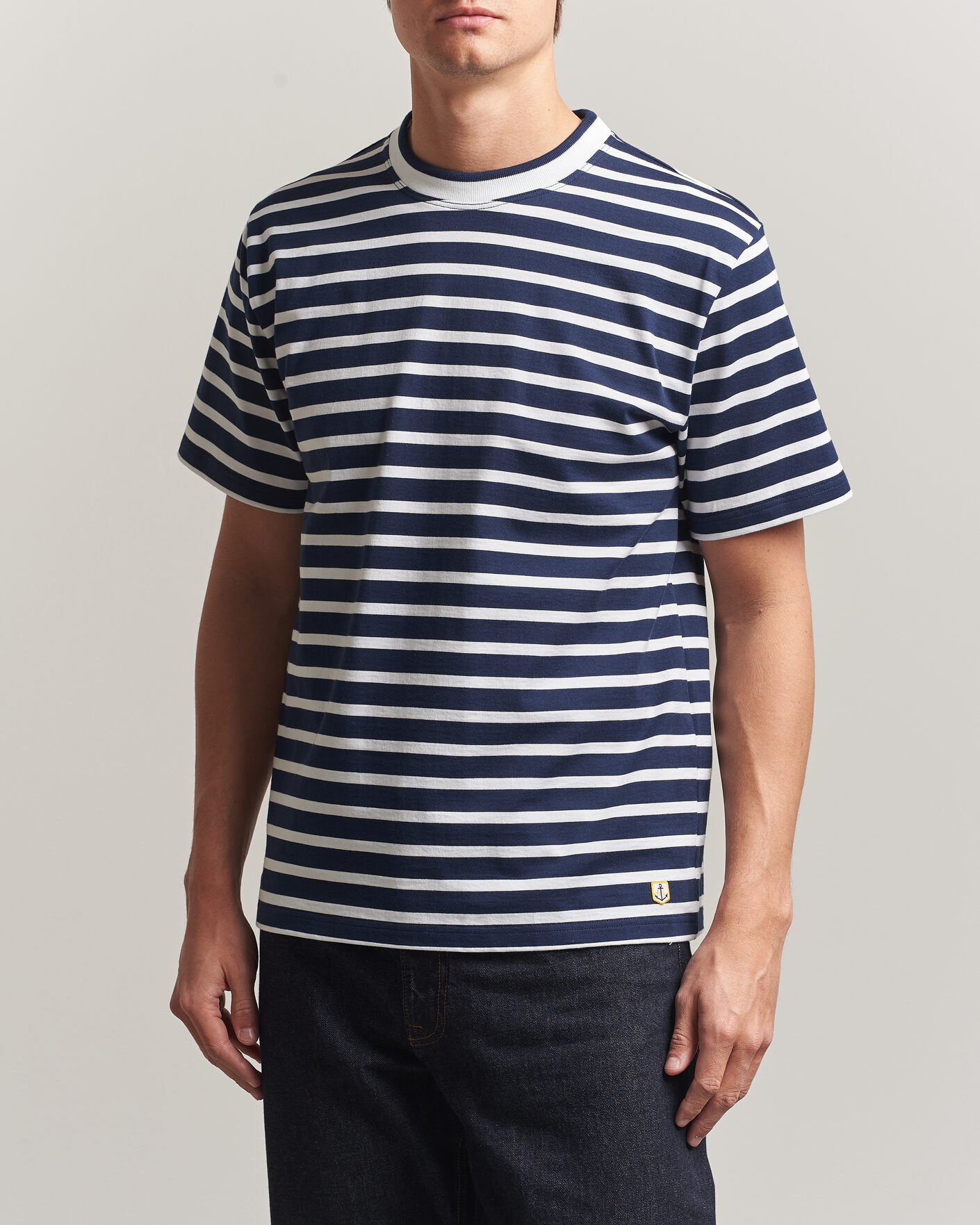 Hombres | Camisetas | Armor-lux | Heritage Callac Stripe T-Shirt Marine/Blanc