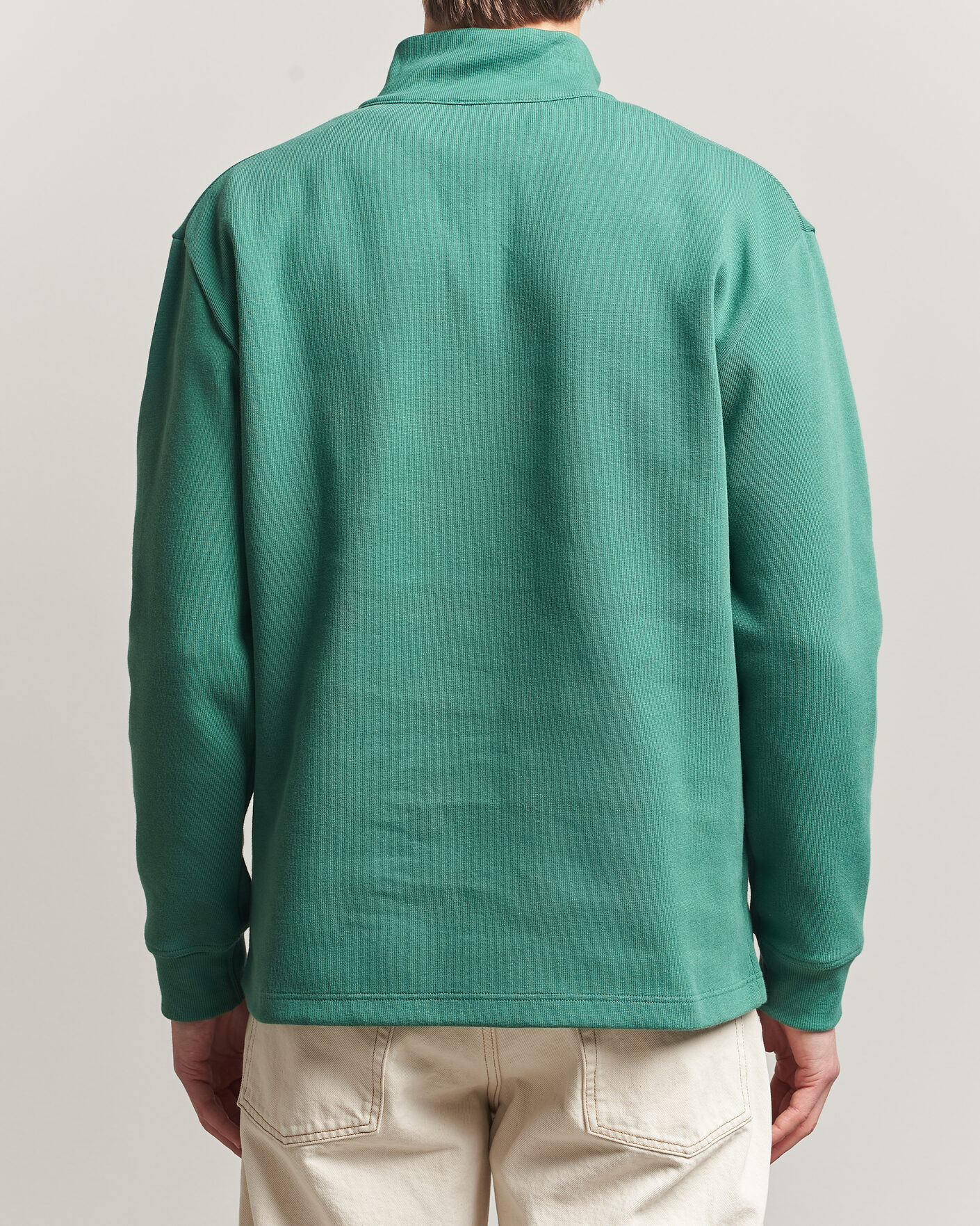 Hombres | Jerséis y prendas de punto | Armor-lux | Camionneur Cotton Half Zip Sweater Dark Ivy