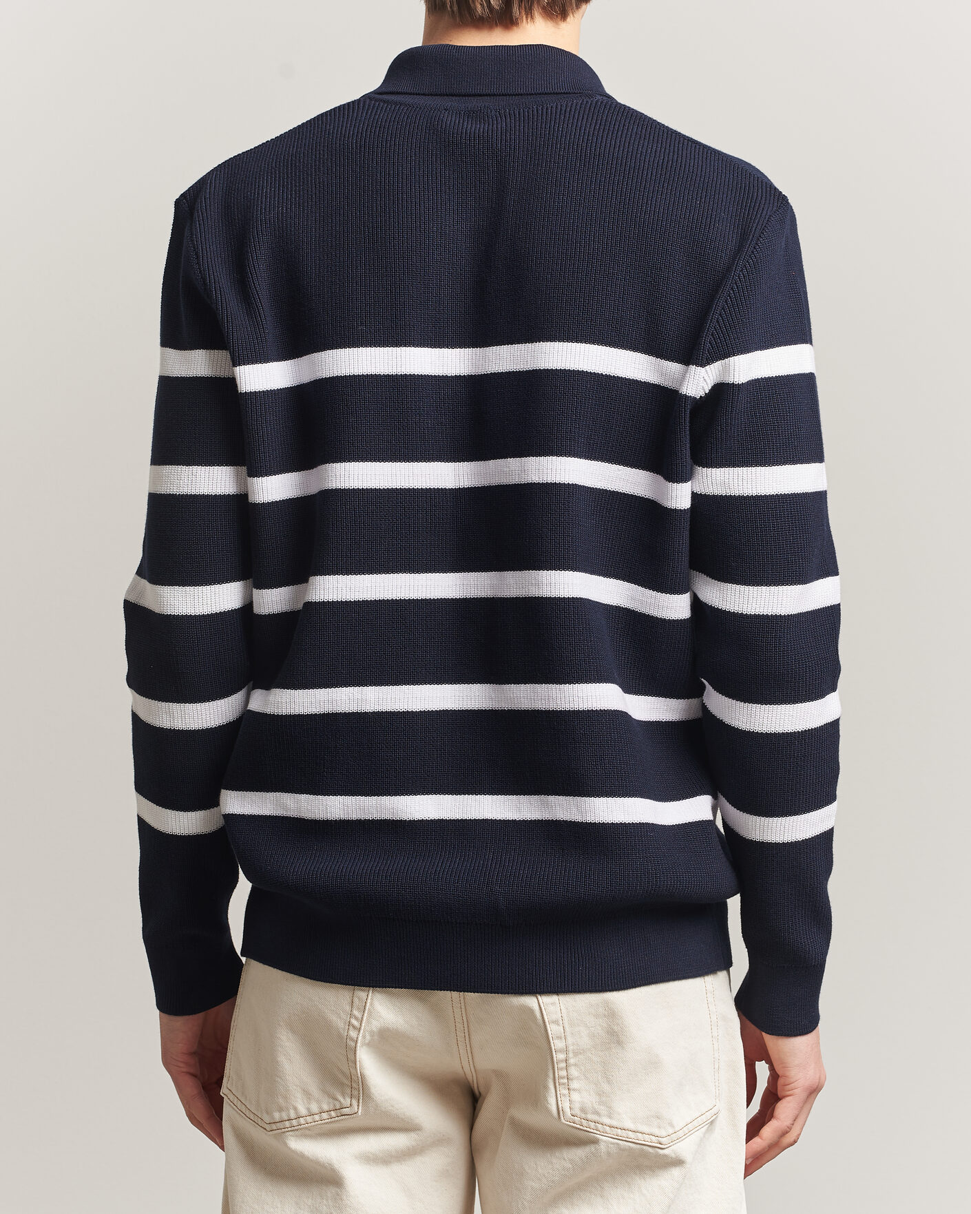 Hombres | Jerséis y prendas de punto | Armor-lux | Heritage Knitted Polo Marine/Blanc