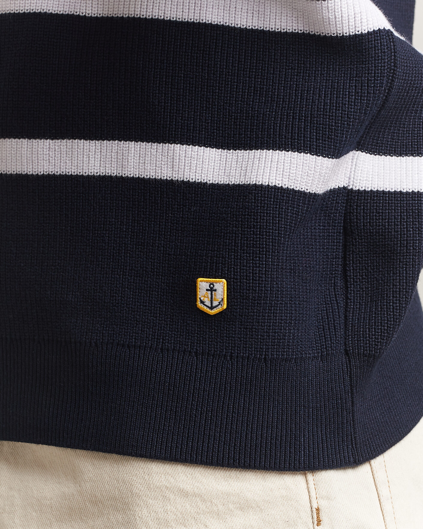 Hombres | Jerséis y prendas de punto | Armor-lux | Heritage Knitted Polo Marine/Blanc