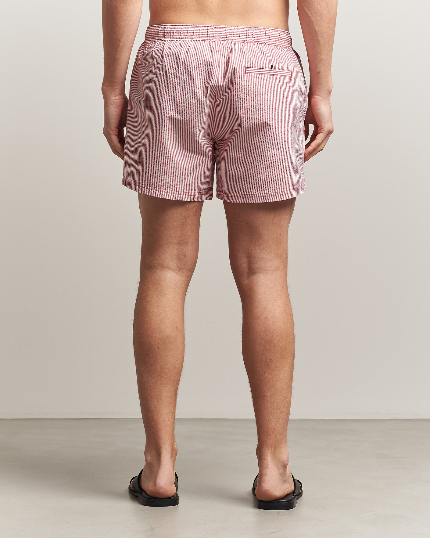 Hombres | Bañadores | BOSS BLACK | Velvetfish Seersucker Swimshorts Dark Red