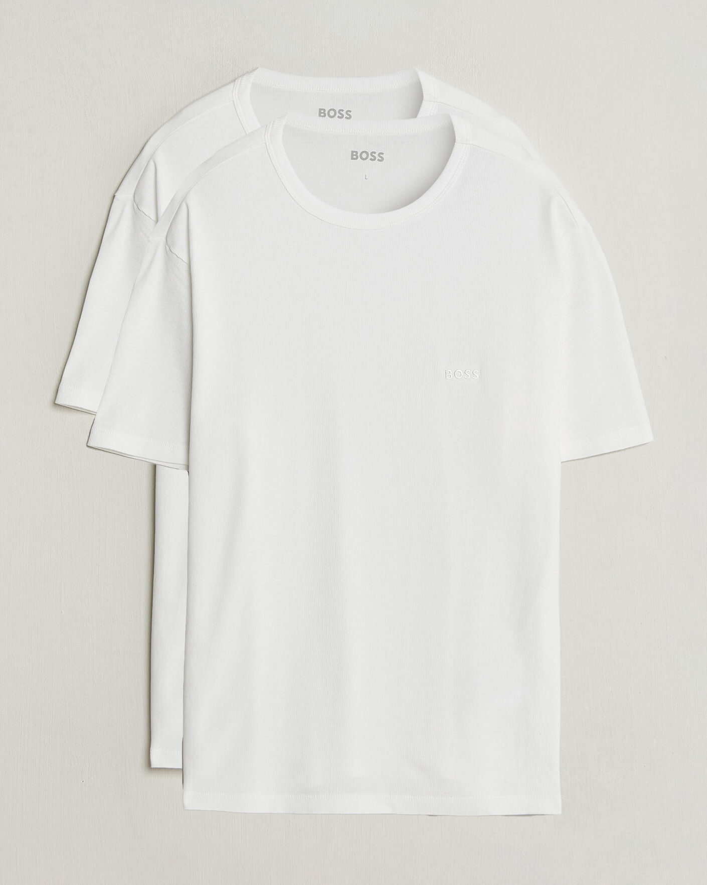 Hombres | Camisetas | BOSS BLACK | 2-Pack Ribbed T-Shirt White