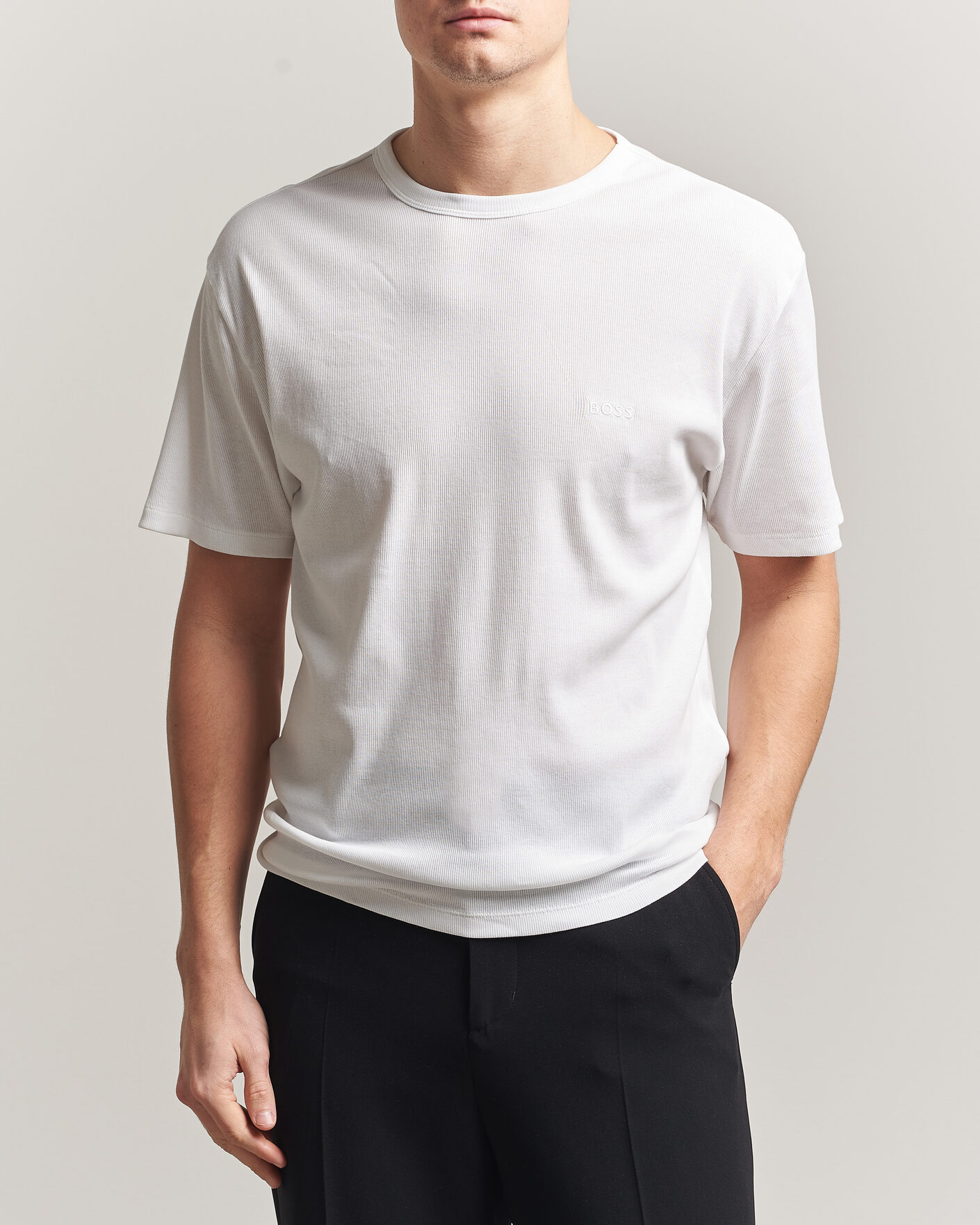 Hombres | Camisetas | BOSS BLACK | 2-Pack Ribbed T-Shirt White
