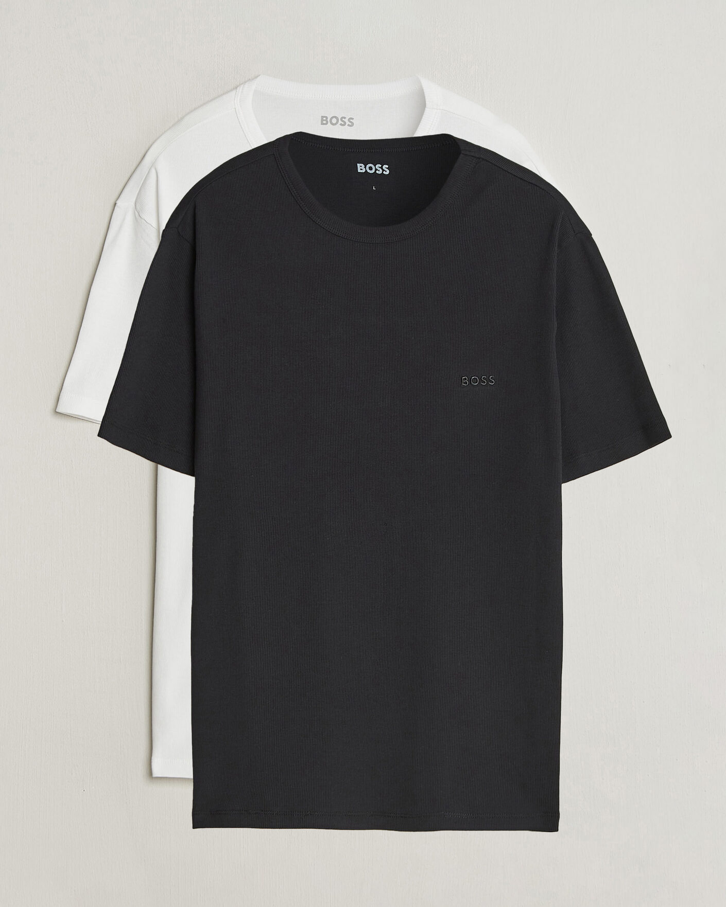 Hombres | Camisetas | BOSS BLACK | 2-Pack Ribbed T-Shirt White/Black